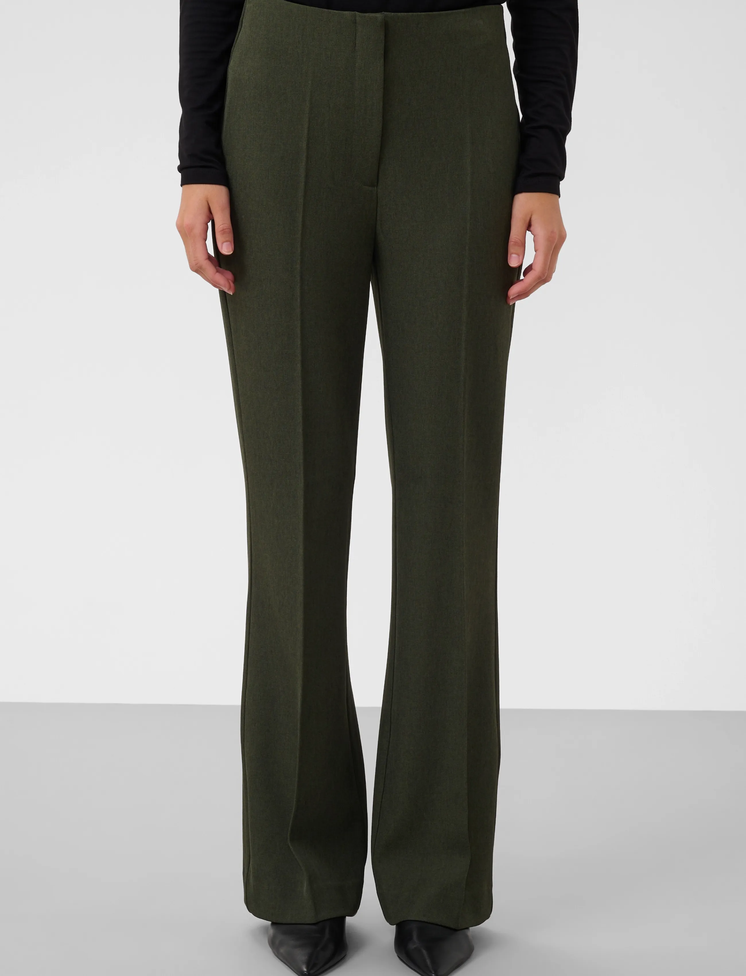 Soaked SLLilu Corinne Pants - Trousers - ROSIN MELANGE / khaki/green