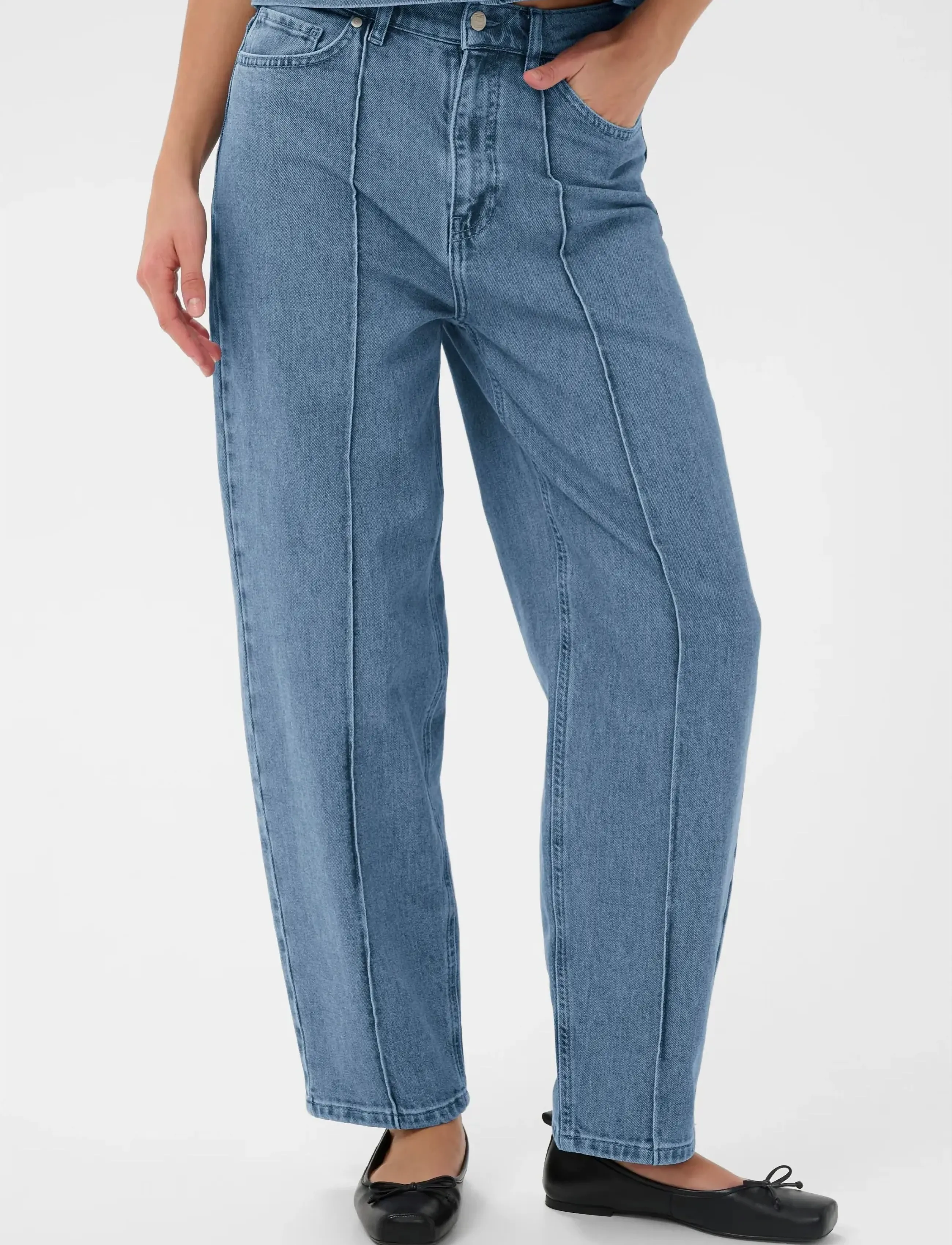 Soaked in Luxury SLRinatina Barrel Jeans - Kolekcje - MEDIUM BLUE DENIM / blue