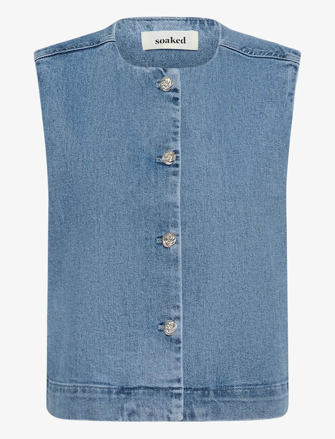 Soaked in Luxury - SLRinatina Waistcoat - denimveste - medium blue denim - 1