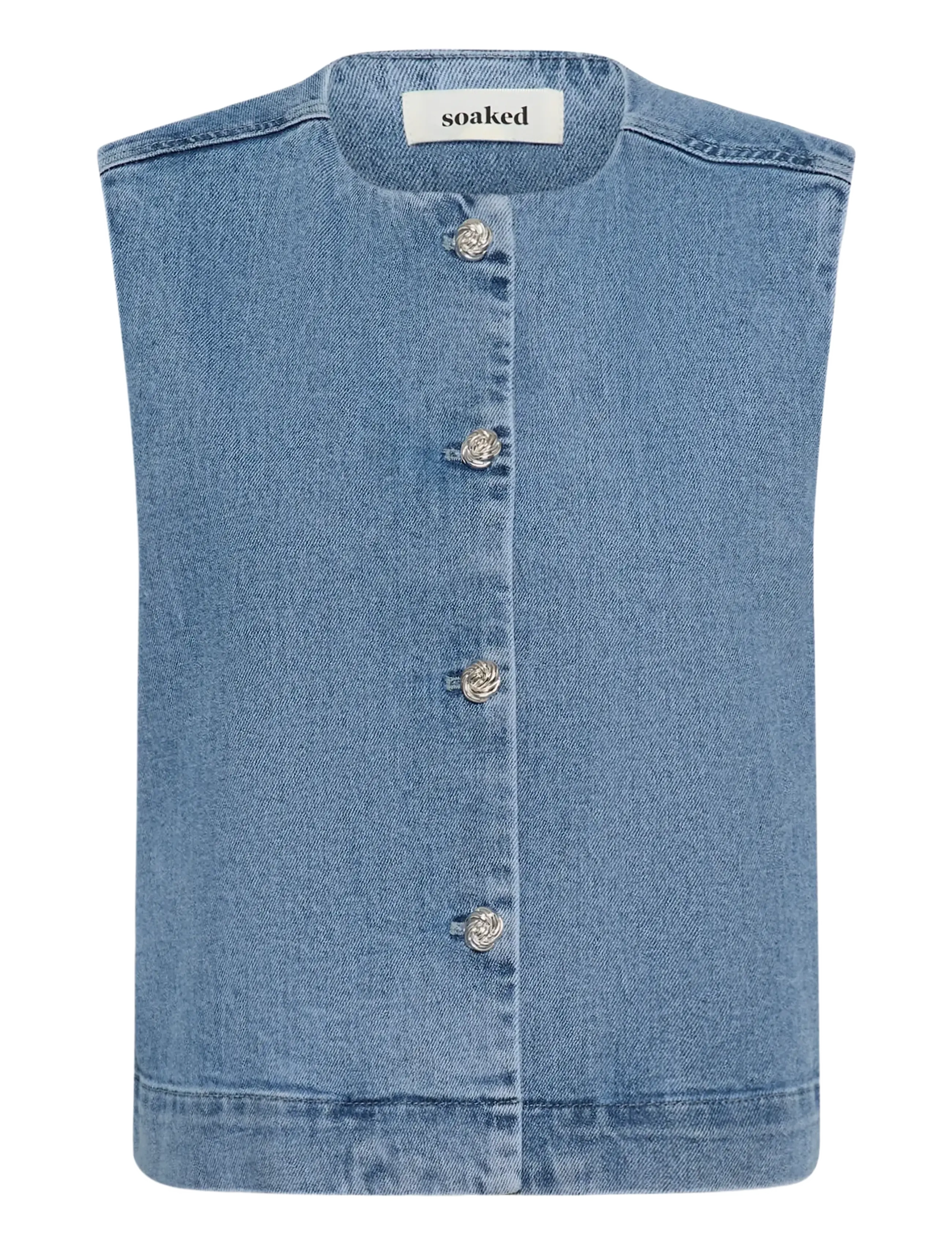Soaked in Luxury SLRinatina Waistcoat - Vests - MEDIUM BLUE DENIM / blue
