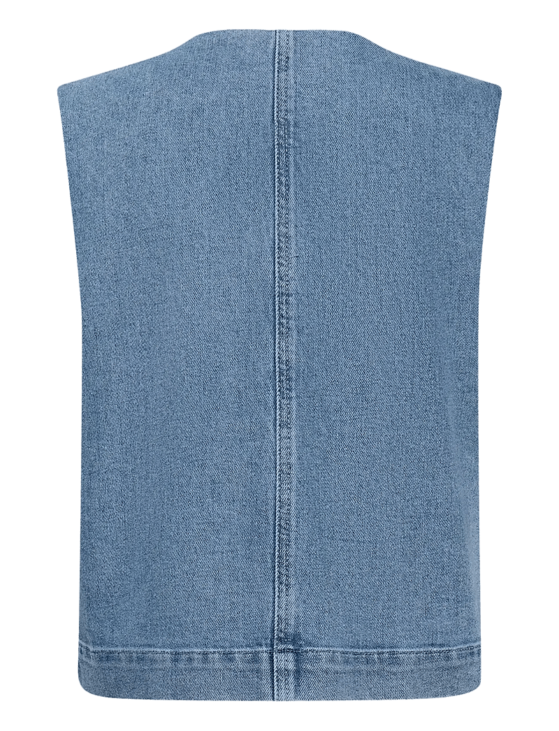 Soaked in Luxury - SLRinatina Waistcoat - denimveste - medium blue denim - 2