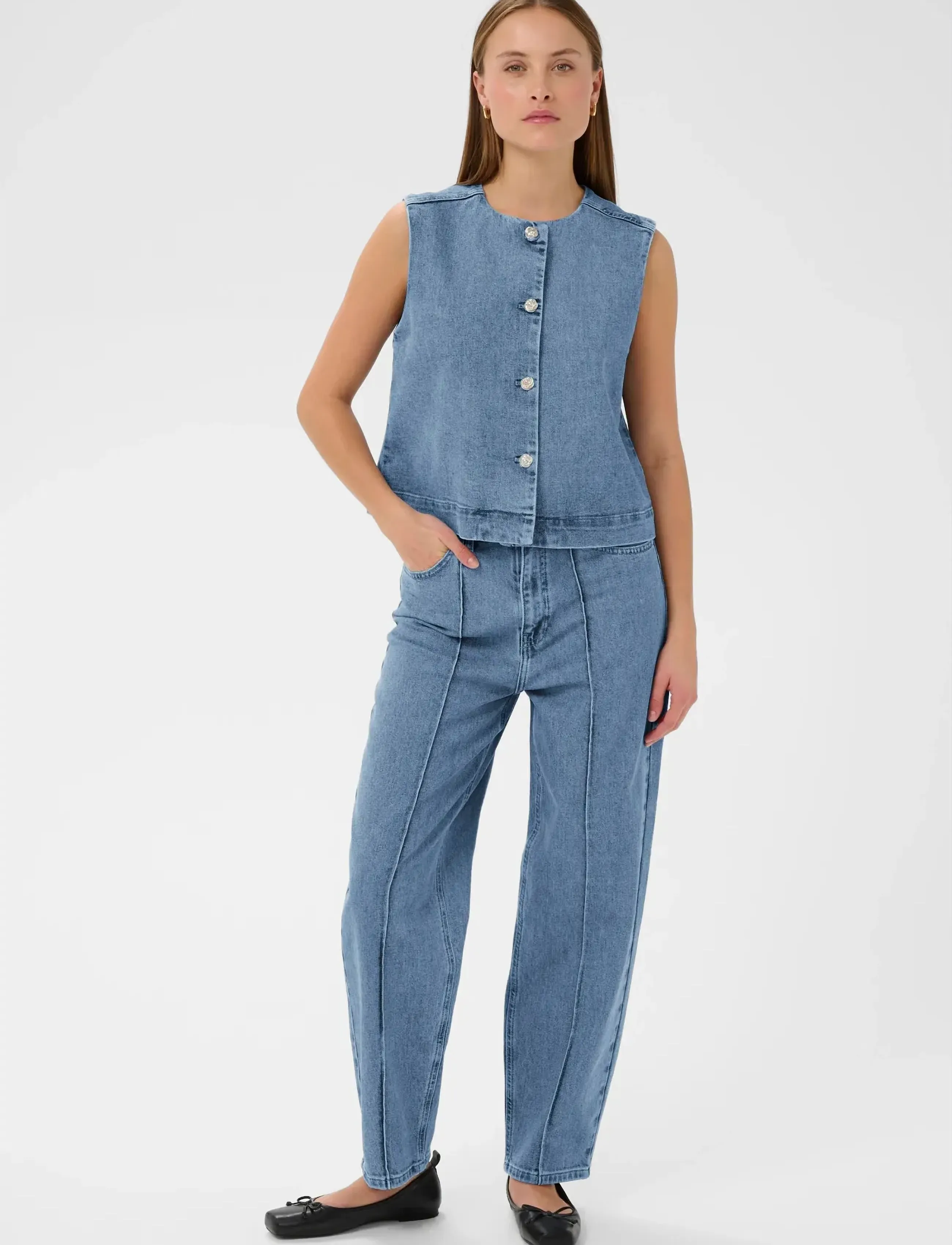 Soaked - SLRinatina Waistcoat - denimveste - medium blue denim - 3