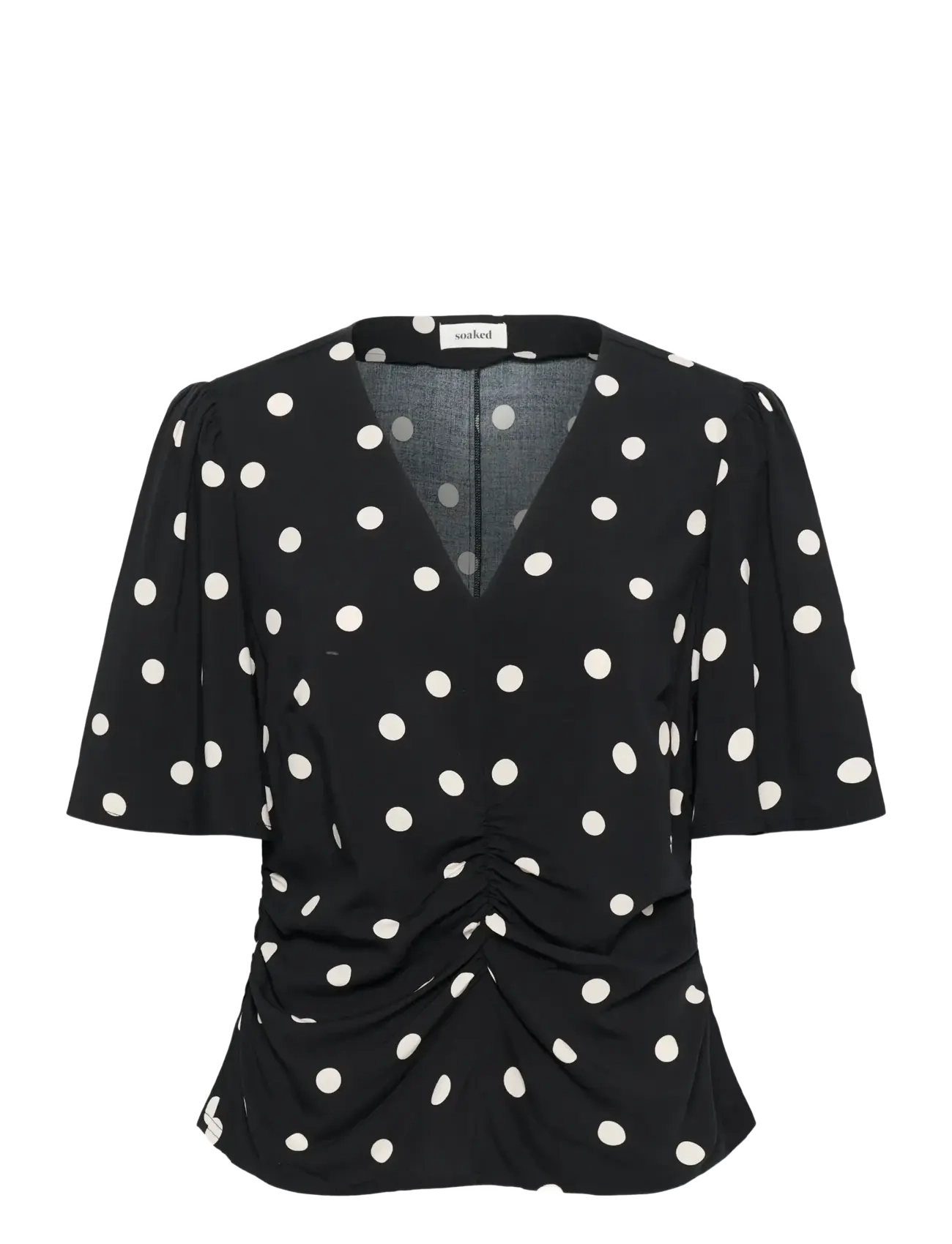 SOAKED Slarjana Ruching Bluse Ss Schwarz - XL - Damen