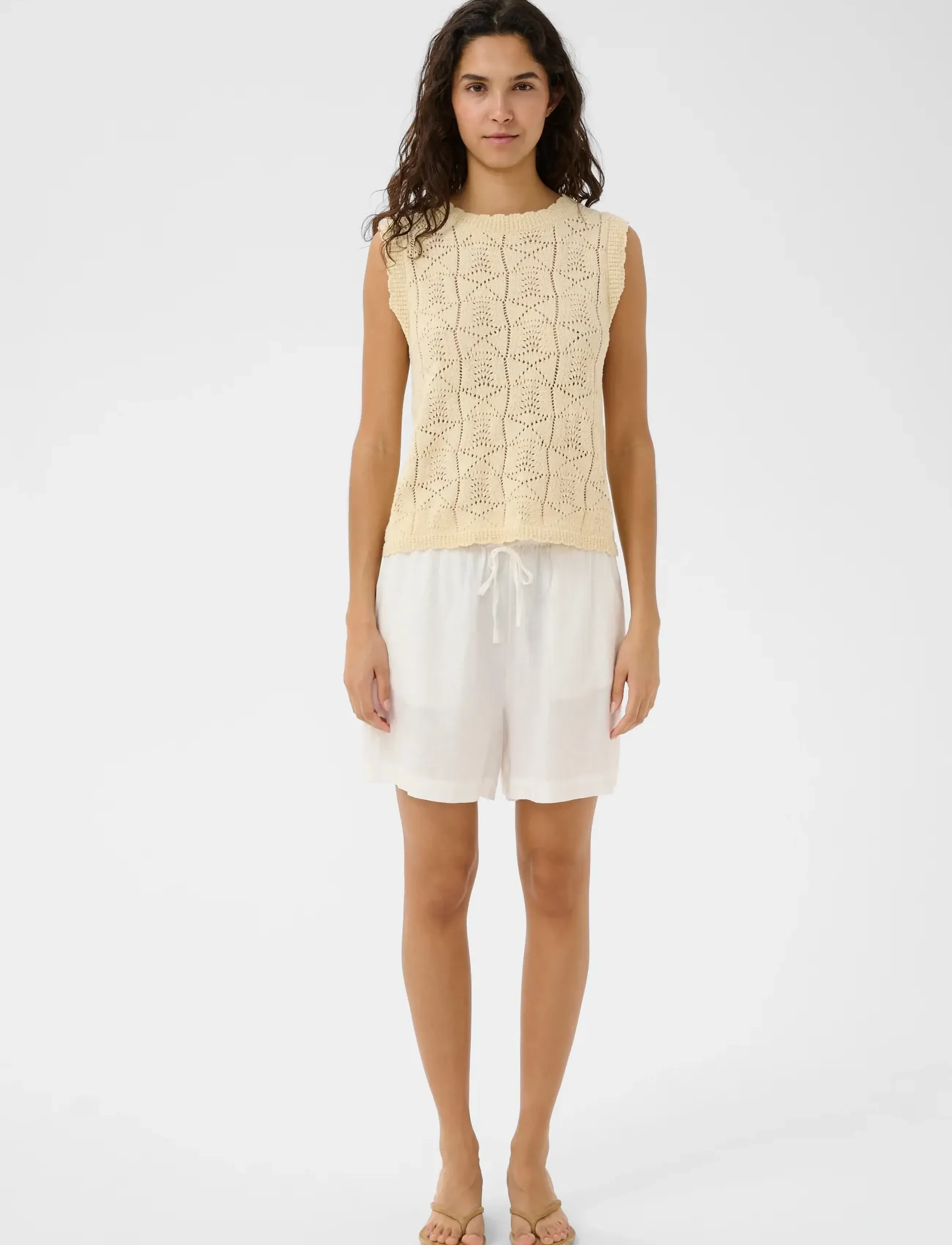 Soaked - SLAria Shorts - hørshorts - broken white - 3