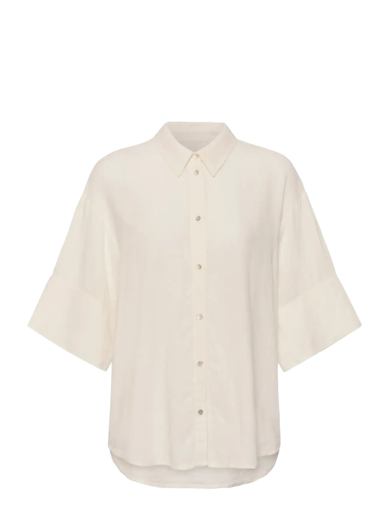 Soaked SLAria Shirt SS - Blouses & Overhemden - BROKEN WHITE / cream