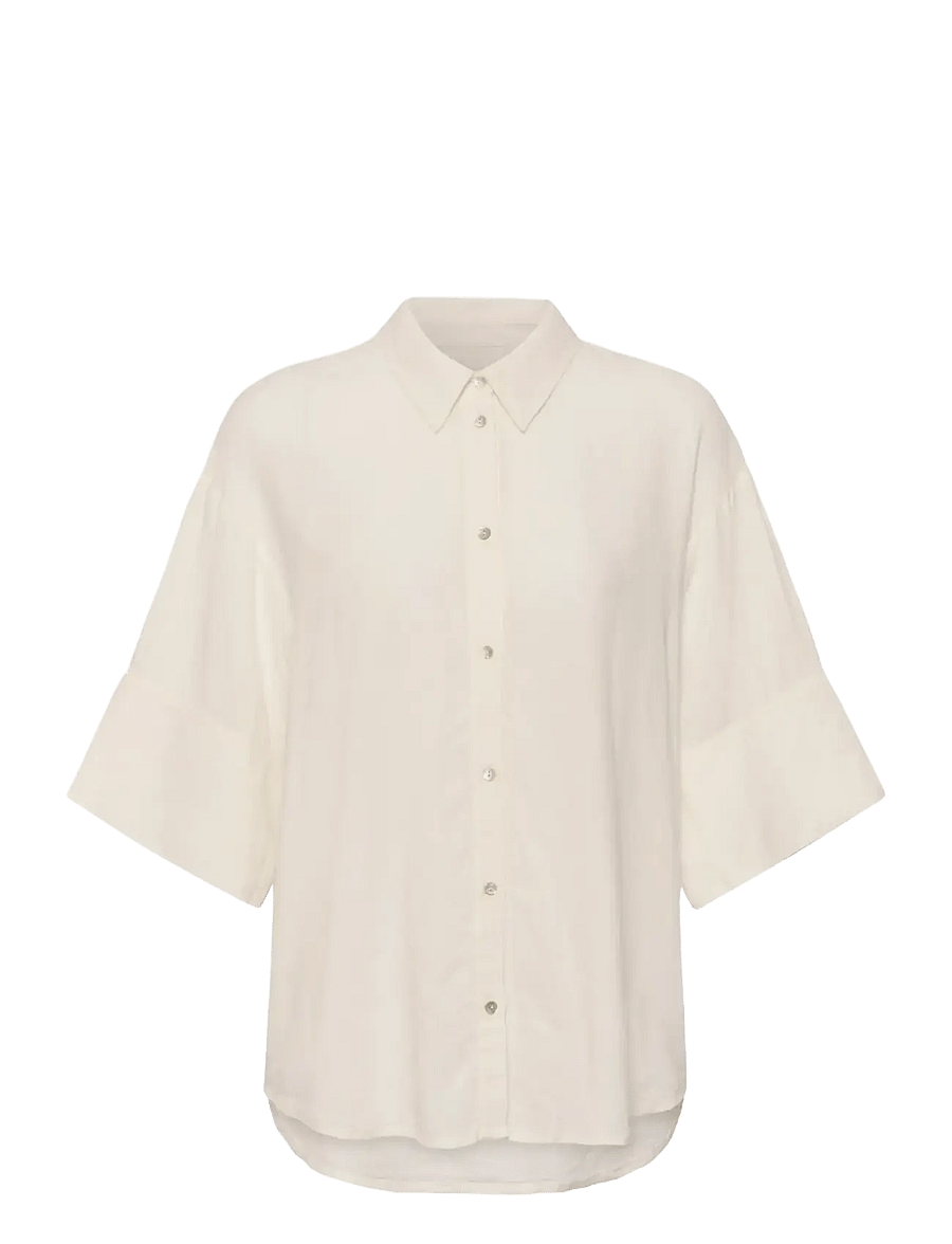 Soaked - SLAria Shirt SS - kortærmede skjorter - broken white - 1