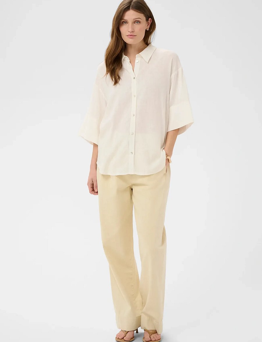 Soaked - SLAria Shirt SS - kortærmede skjorter - broken white - 3