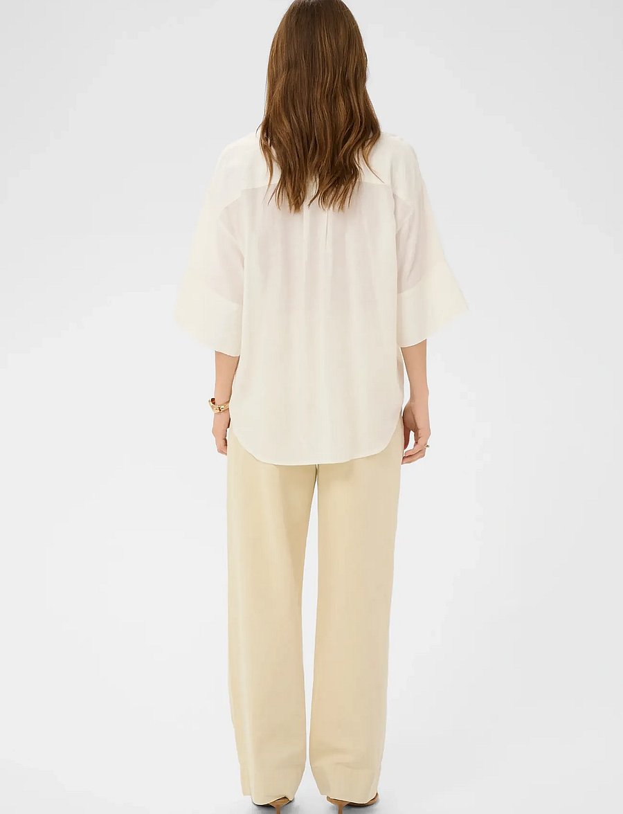Soaked - SLAria Shirt SS - kortærmede skjorter - broken white - 4
