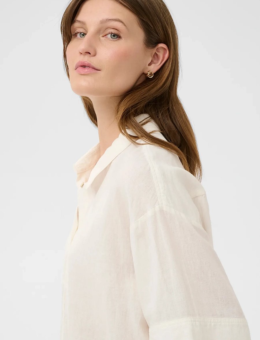 Soaked - SLAria Shirt SS - kortærmede skjorter - broken white - 5