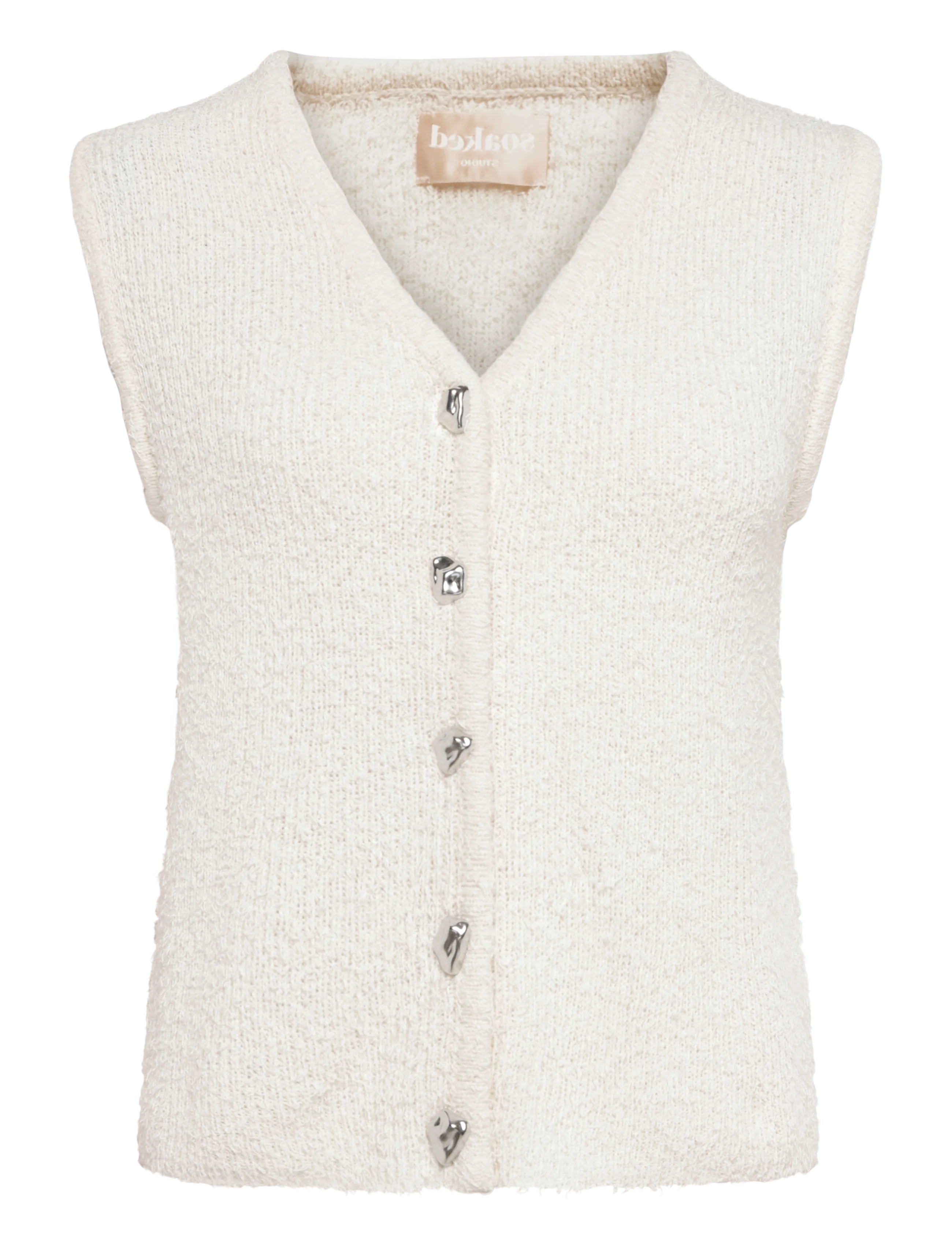 Soaked SLDamali Waistcoat - Kläder - BROKEN WHITE / cream