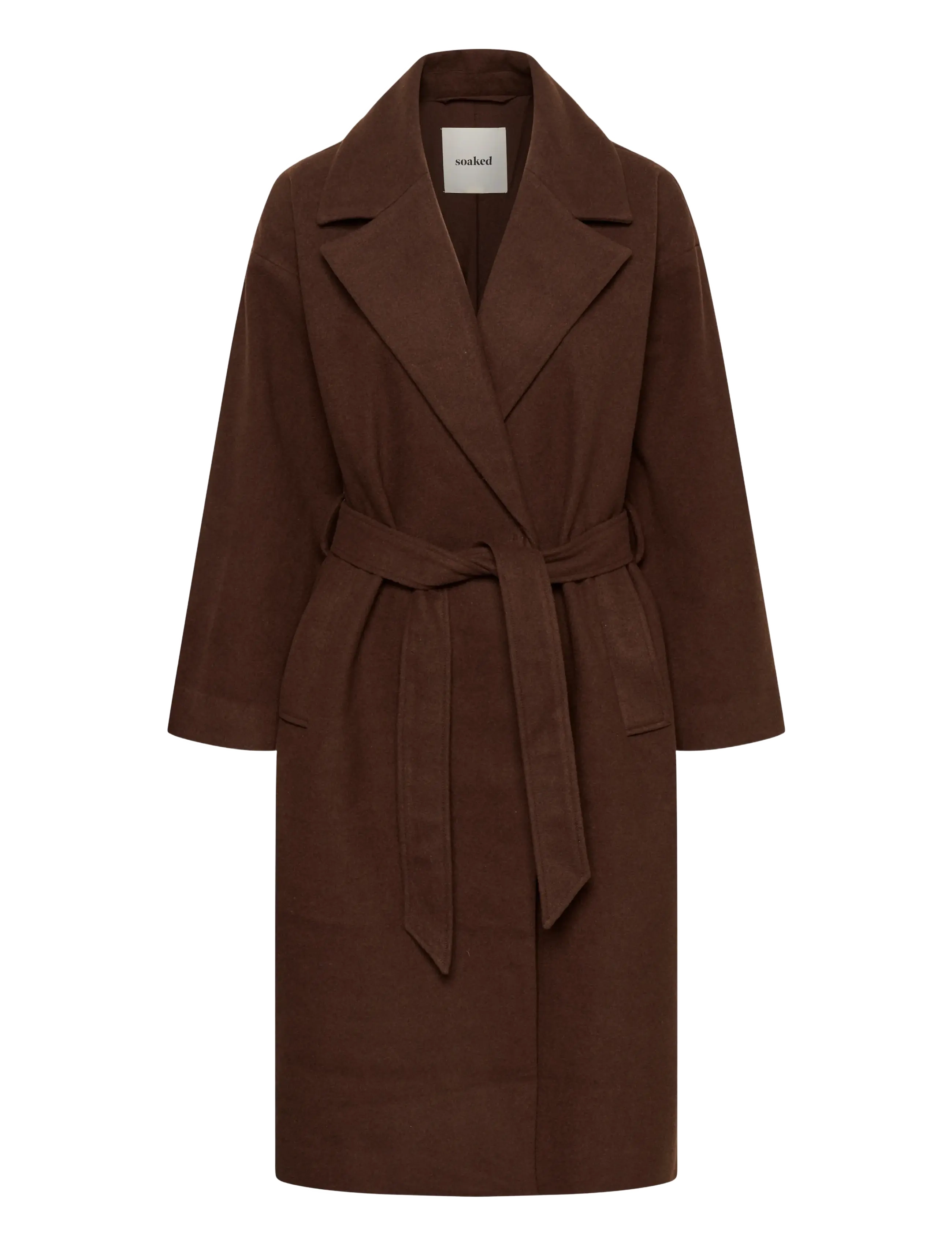 Soaked - SLNubia Belted Coat - potting soil melange - 1