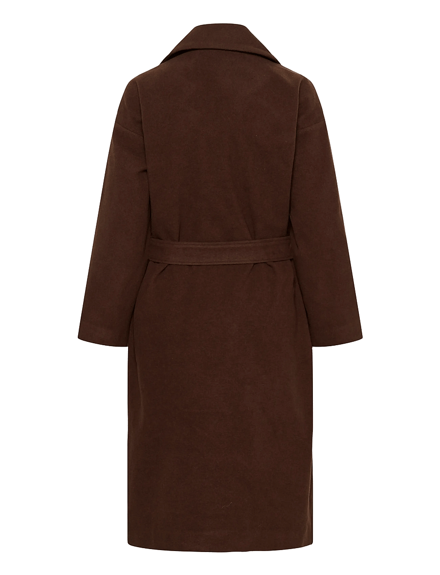Soaked - SLNubia Belted Coat - potting soil melange - 2
