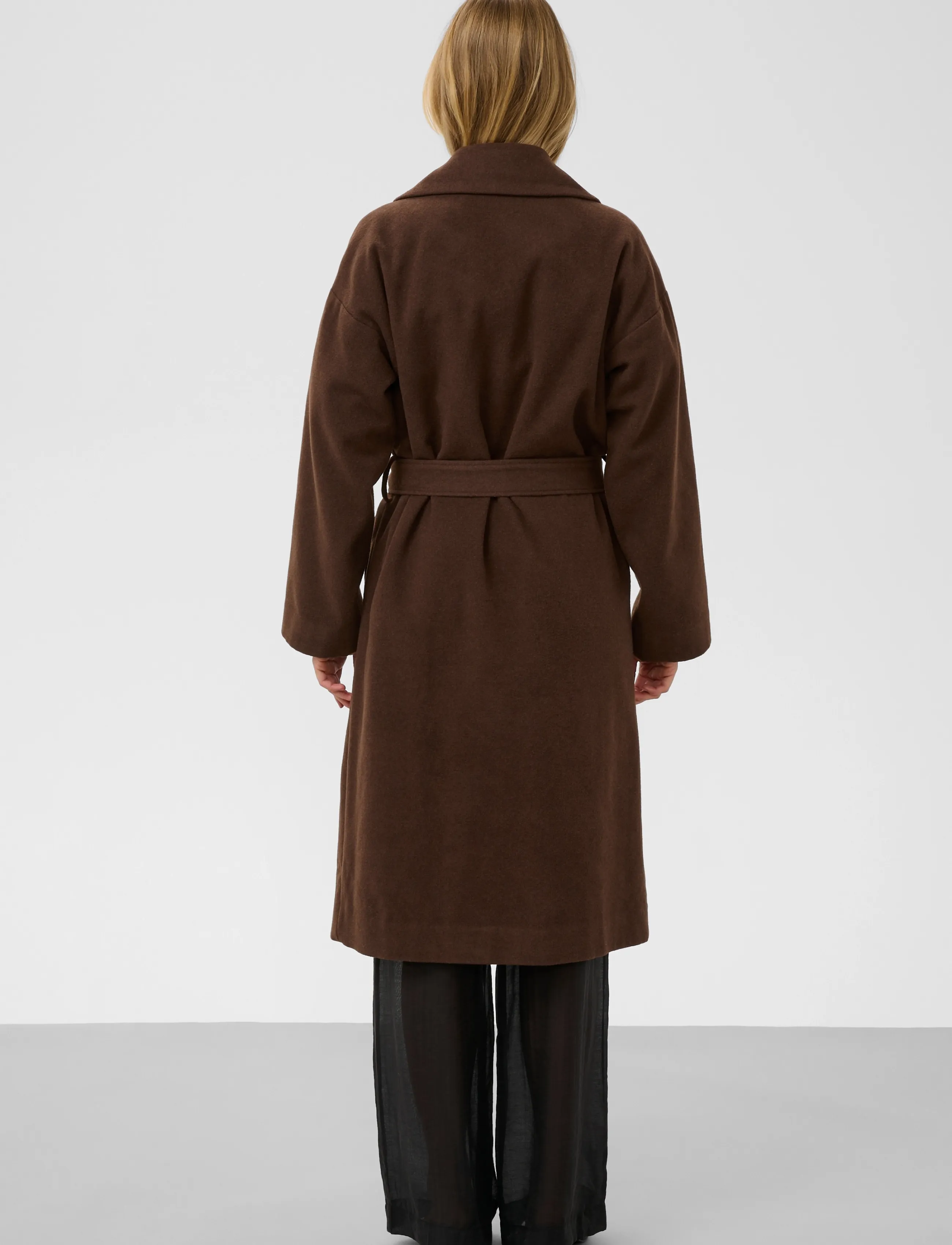 Soaked - SLNubia Belted Coat - potting soil melange - 4