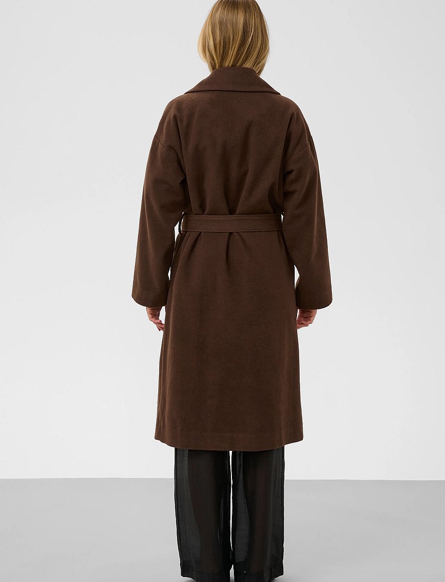 Soaked - SLNubia Belted Coat - potting soil melange - 4