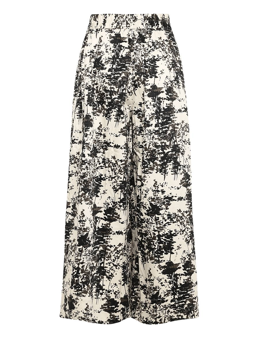 Soaked - SLNaelle Printed Pants - vida byxor - oatmeal forest - 2