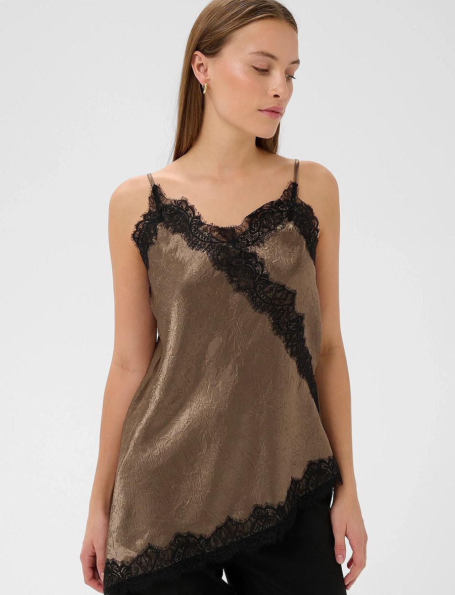 Soaked - SLIrianne Lace Top - Ærmeløse bluser - morel - 0