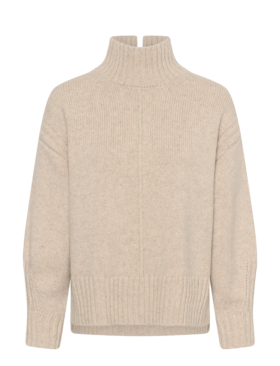 Soaked - SLMoline High-Neck Pullover - stickade tröjor - pistachio shell melange - 1