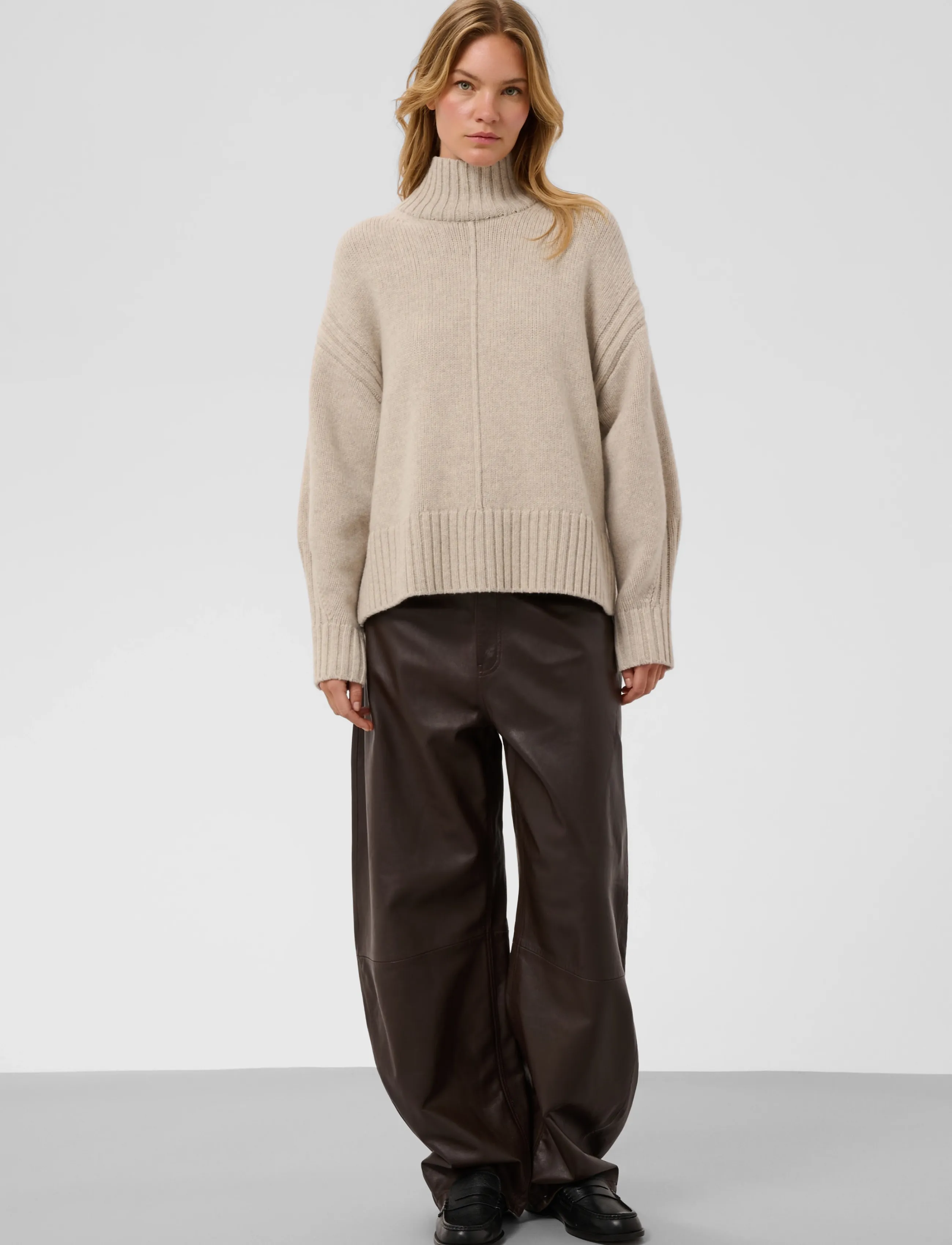 Soaked - SLMoline High-Neck Pullover - stickade tröjor - pistachio shell melange - 3