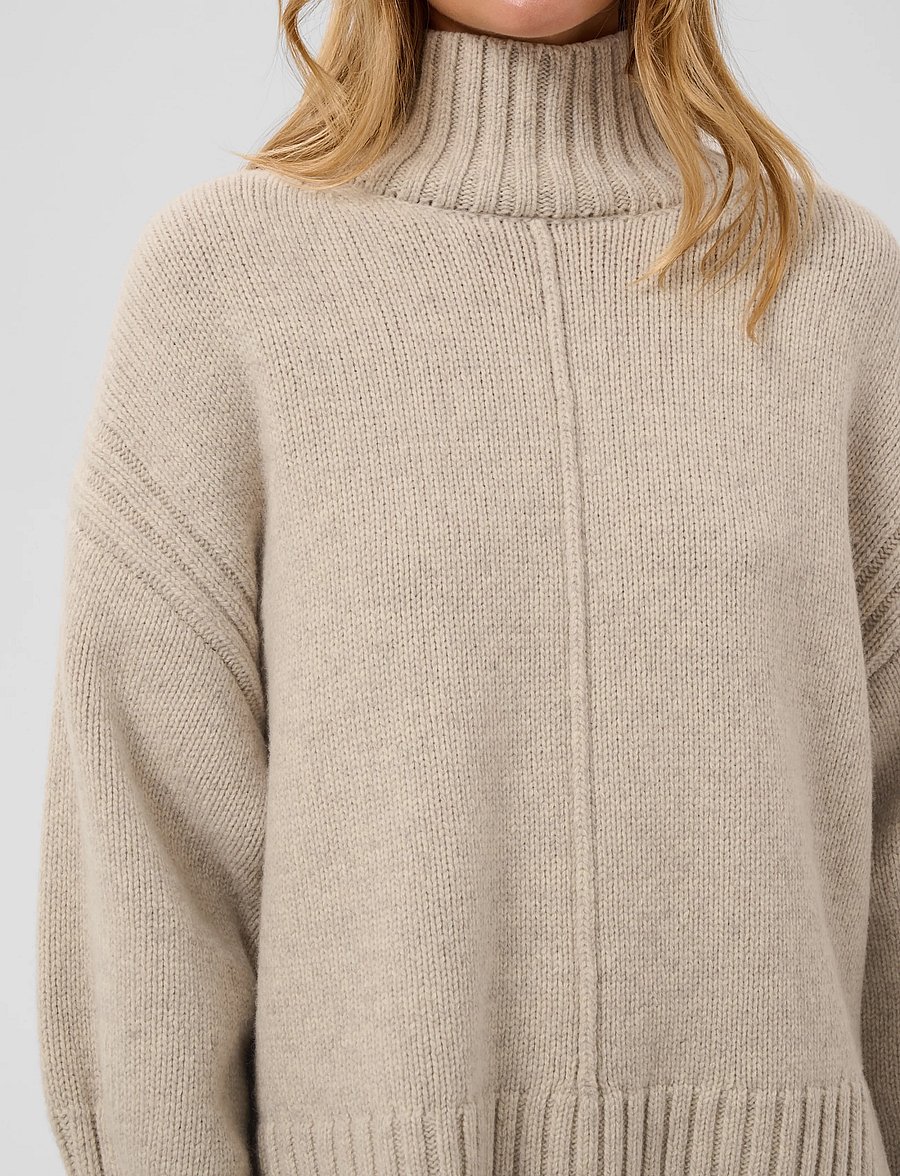 Soaked - SLMoline High-Neck Pullover - stickade tröjor - pistachio shell melange - 5