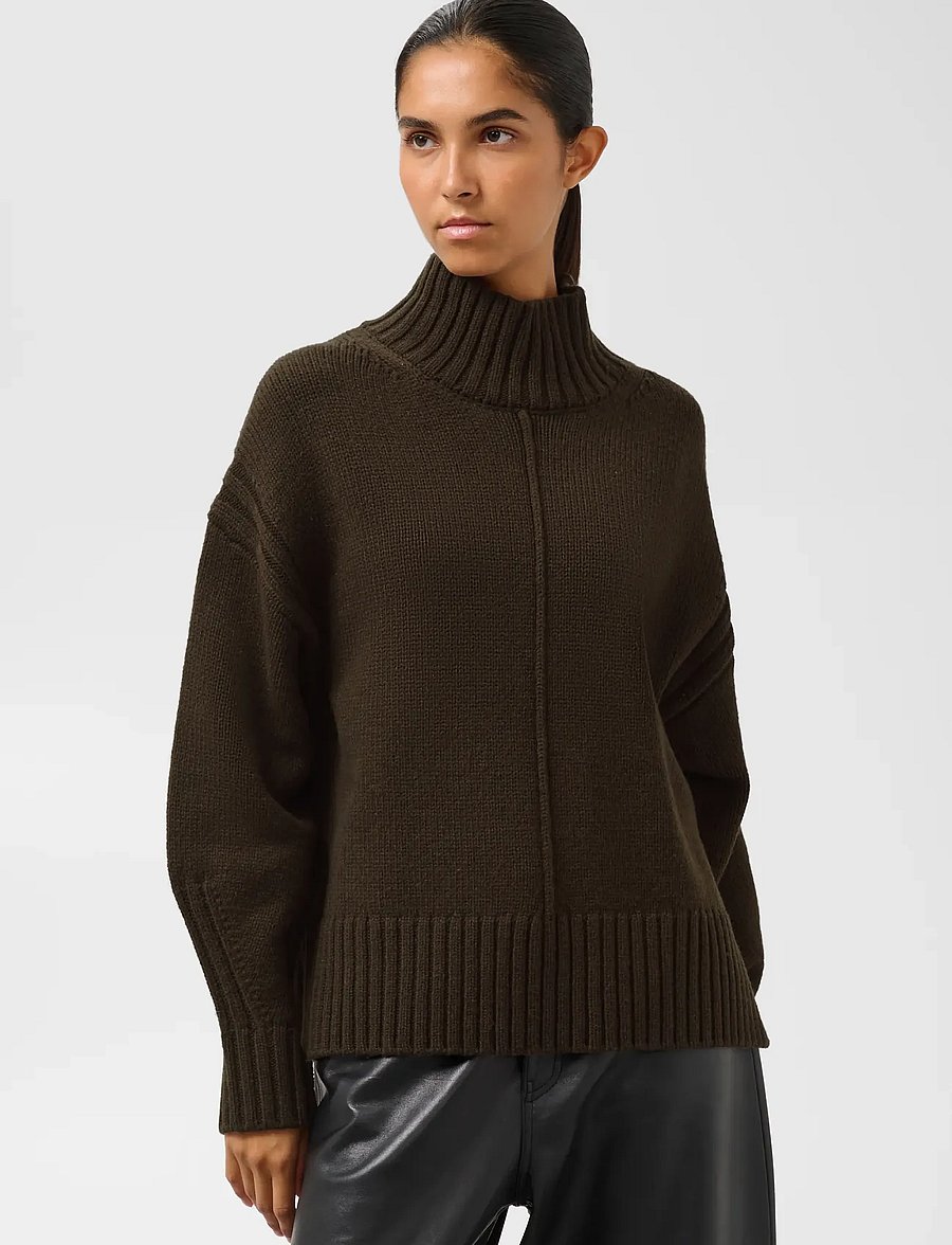 Soaked - SLMoline High-Neck Pullover - jumpers - chocolate brown - 0