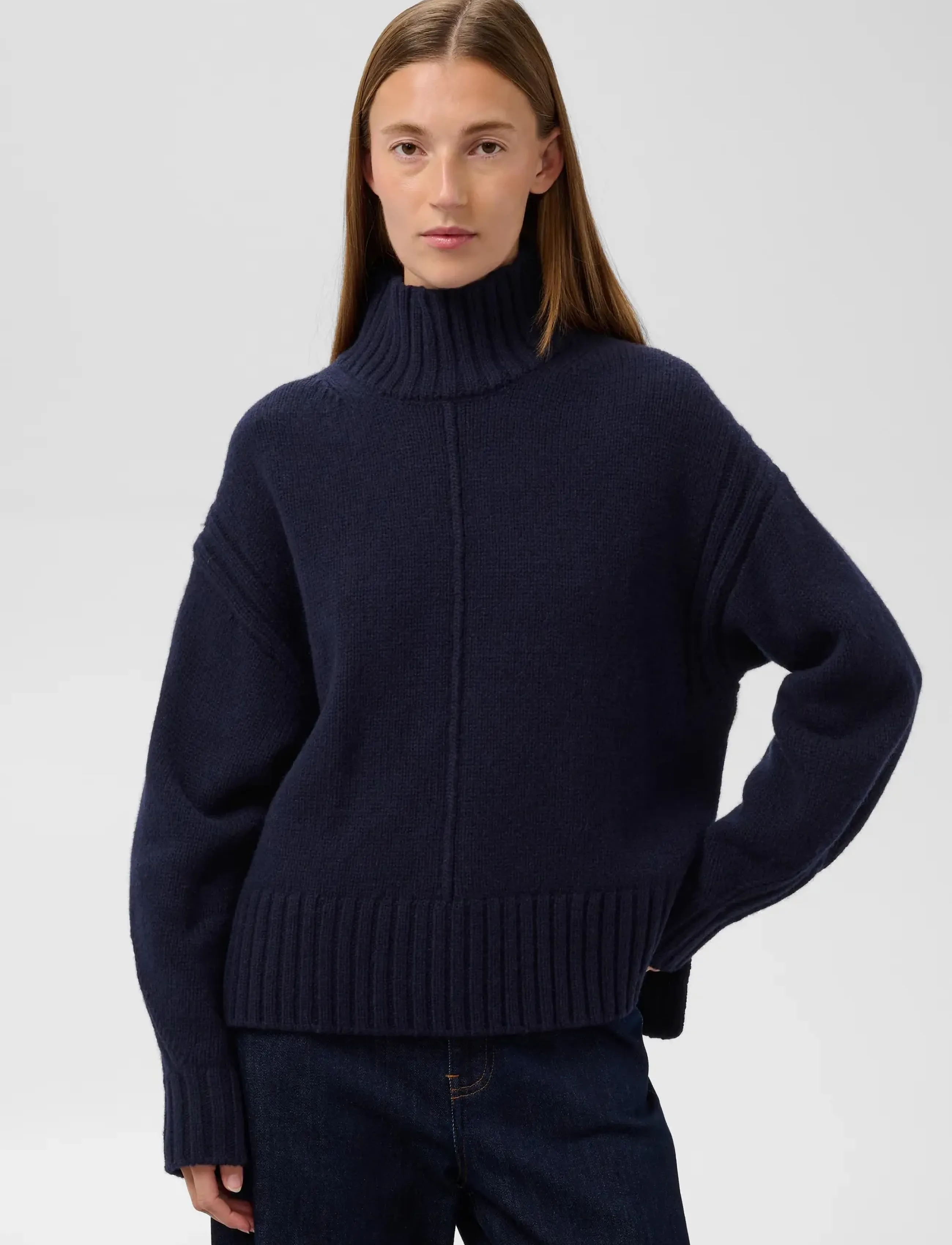 Soaked - SLMoline High-Neck Pullover - sügisesed riided - night sky - 0