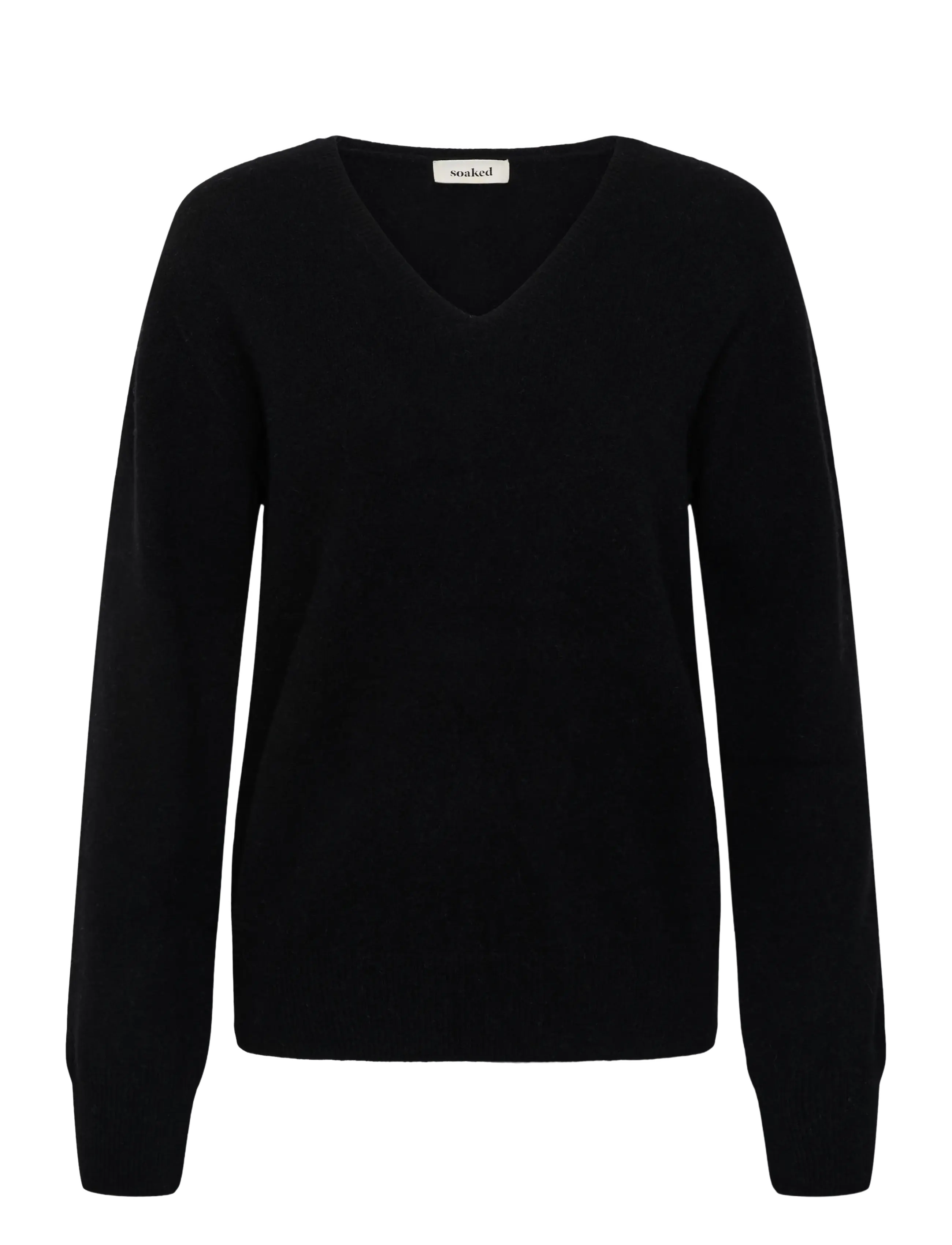 Soaked SLSida Seamless V-Neck Pullover - Vardagsstil - BLACK / black