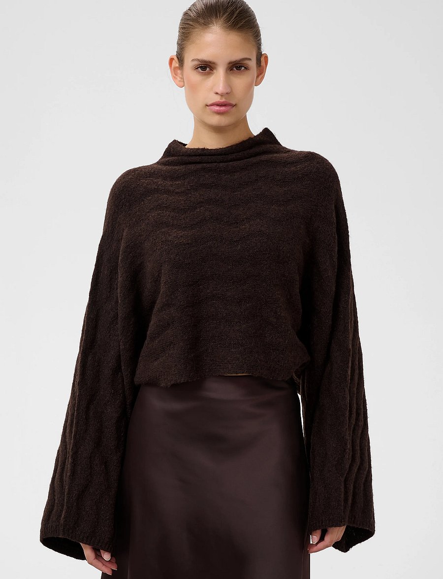 Soaked - SLIdalia Poncho Pullover - crop tops - ganache melange - 0