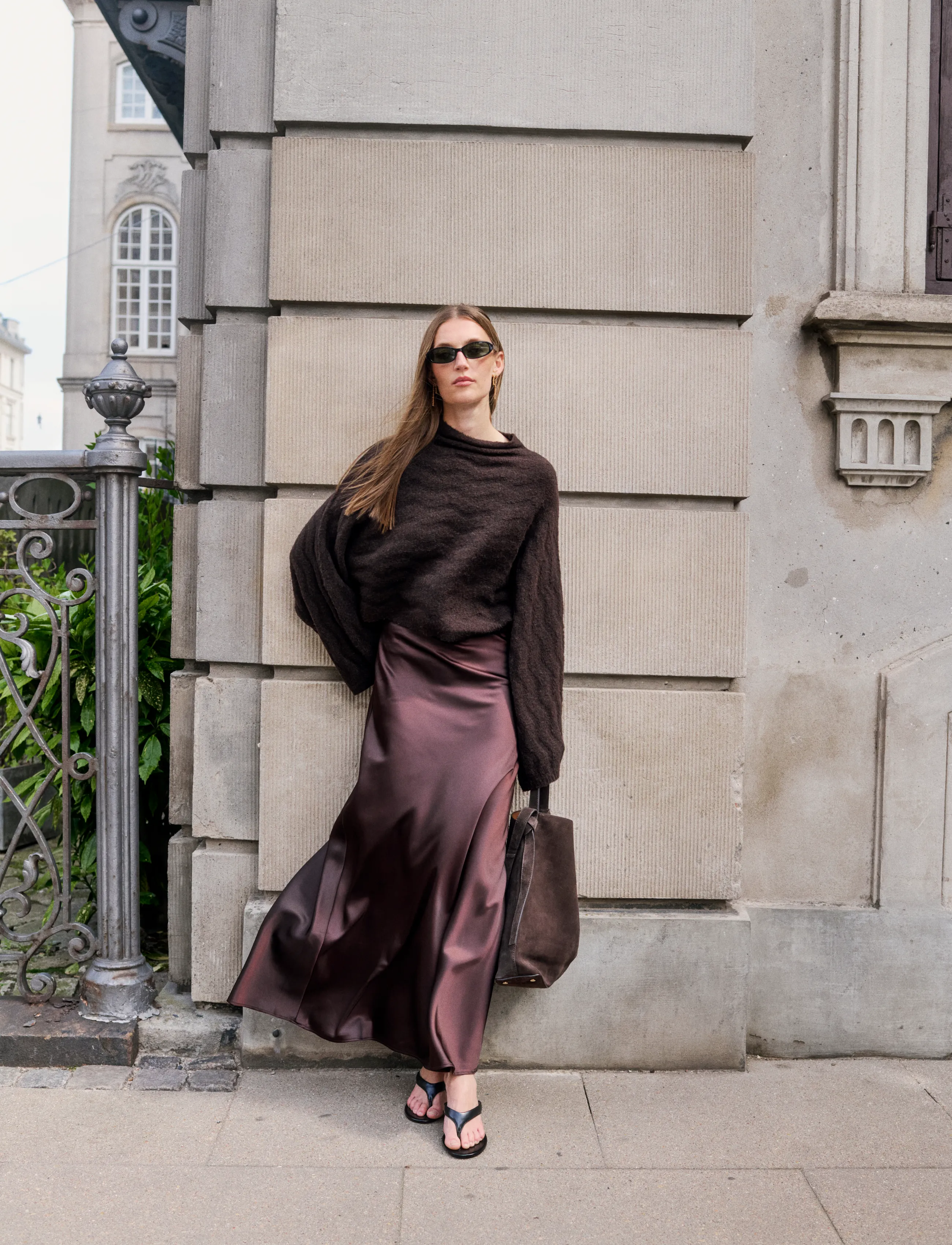 Soaked SLIdalia Poncho Pullover - Lühikesed topid - GANACHE MELANGE / brown