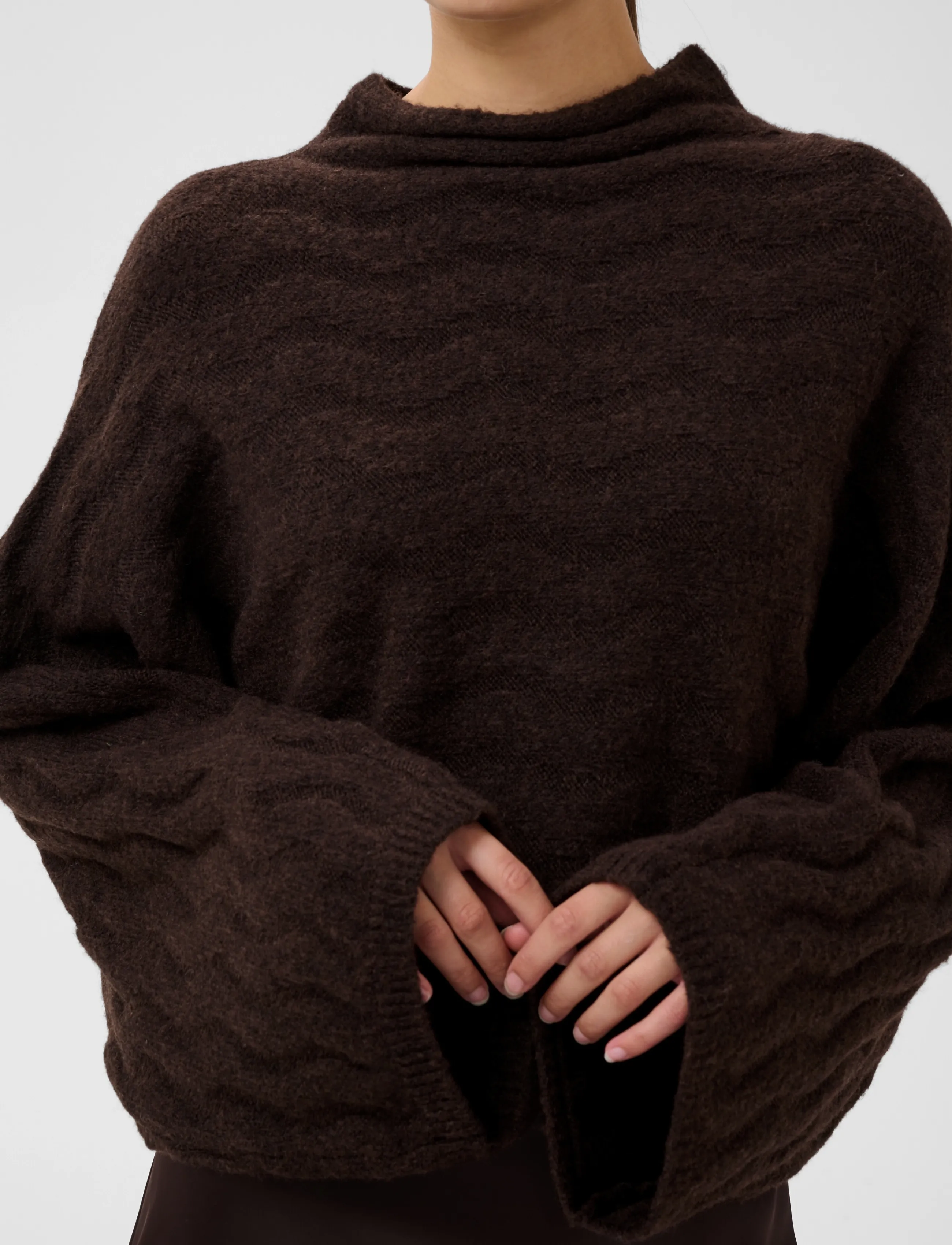 Soaked - SLIdalia Poncho Pullover - crop tops - ganache melange - 5