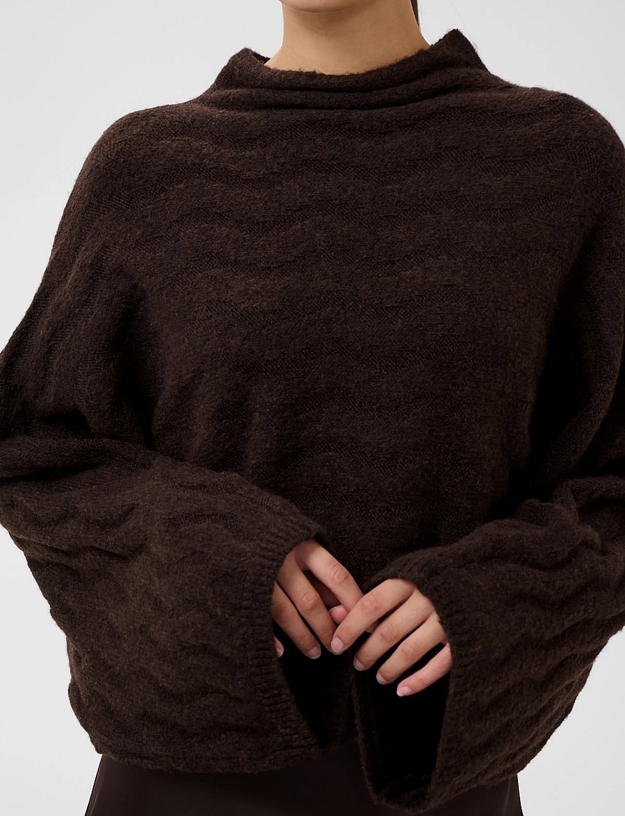 Soaked - SLIdalia Poncho Pullover - crop tops - ganache melange - 5