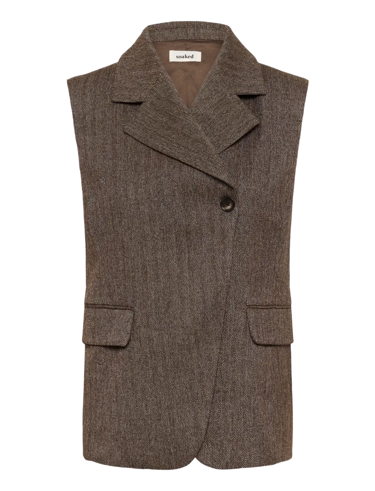 Soaked SLKango Waistcoat - Inspiration - GANACHE HERRINGBONE / brown