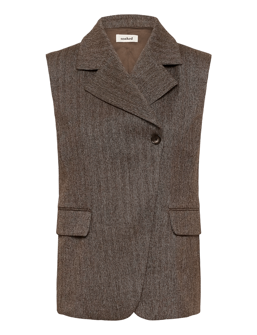 Soaked - SLKango Waistcoat - spring jackets - ganache herringbone - 1
