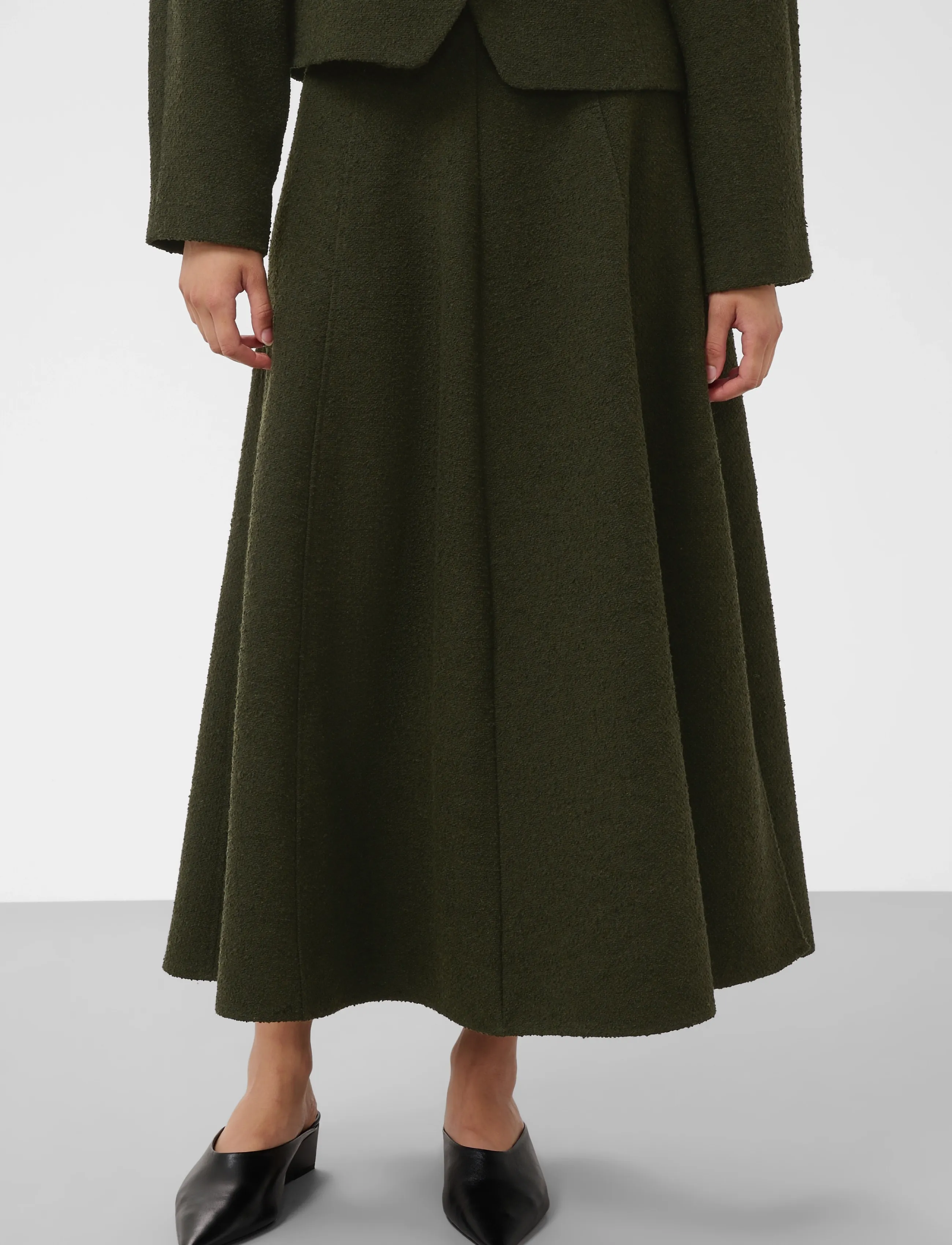 Soaked Slelbrus Skirt, M, Khaki green, Nederdele > Knælange Og Midi Nederdele, Dame