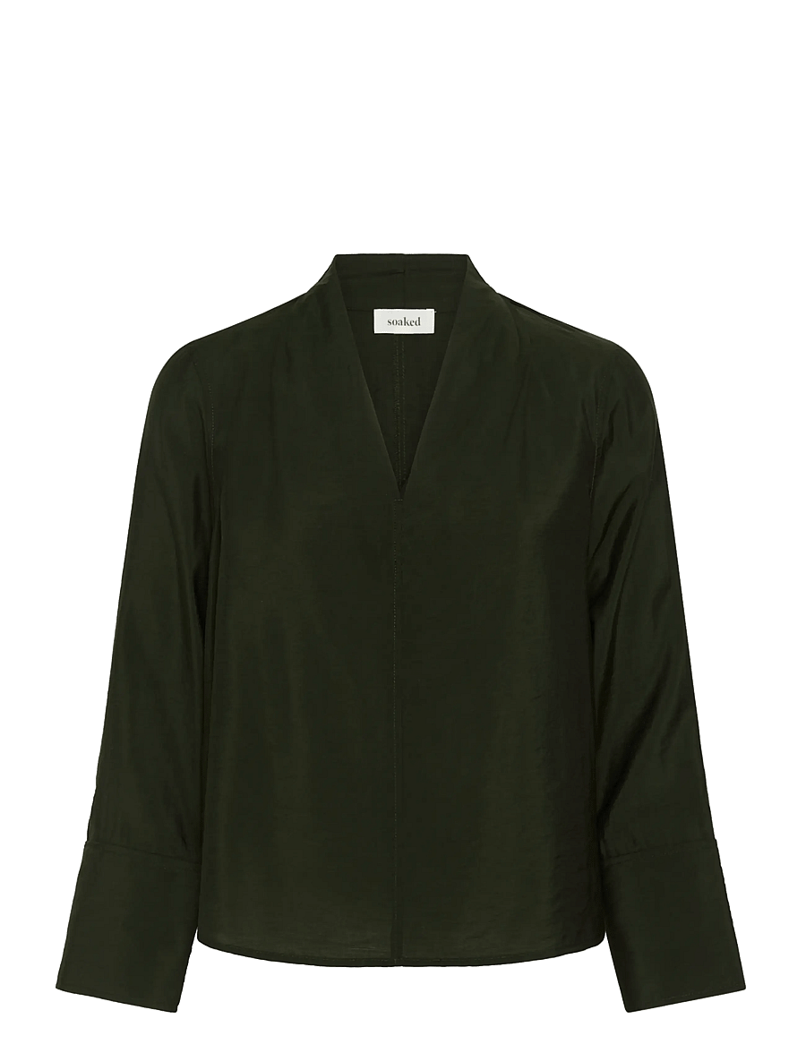 Soaked - SLLeodora Merapi V-neck Blouse - långärmade blusar - rosin - 1