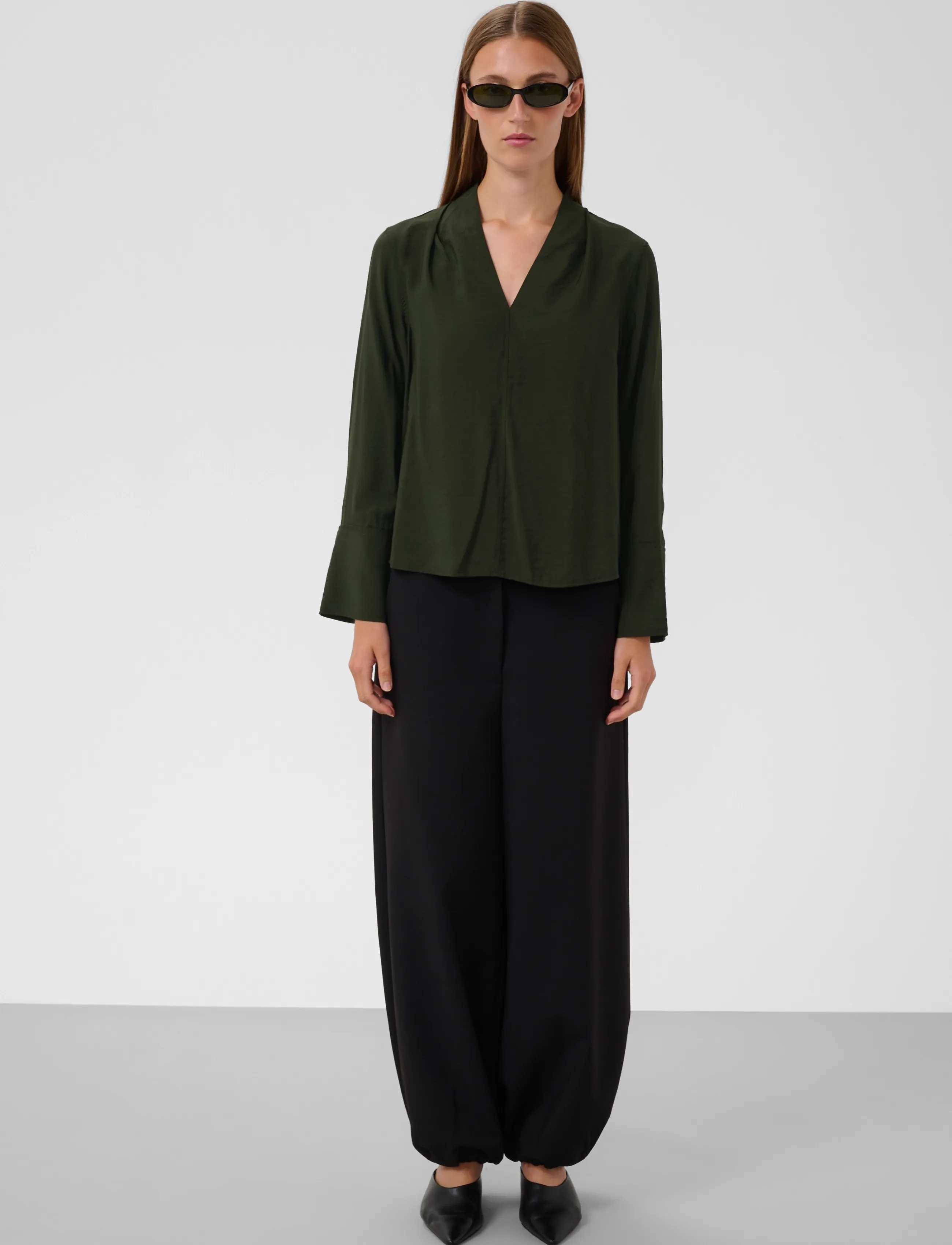 Soaked - SLLeodora Merapi V-neck Blouse - långärmade blusar - rosin - 3