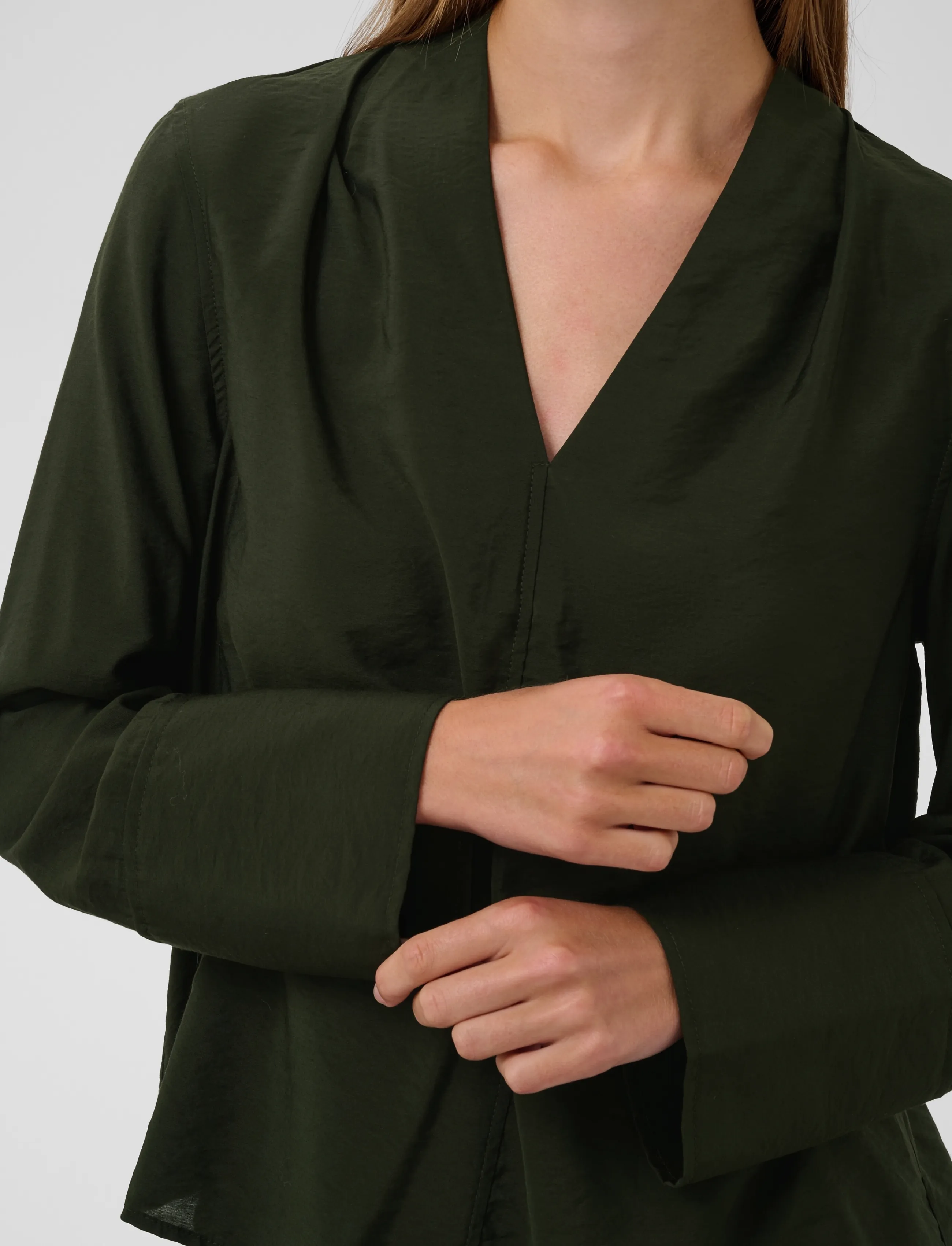 Soaked - SLLeodora Merapi V-neck Blouse - långärmade blusar - rosin - 5
