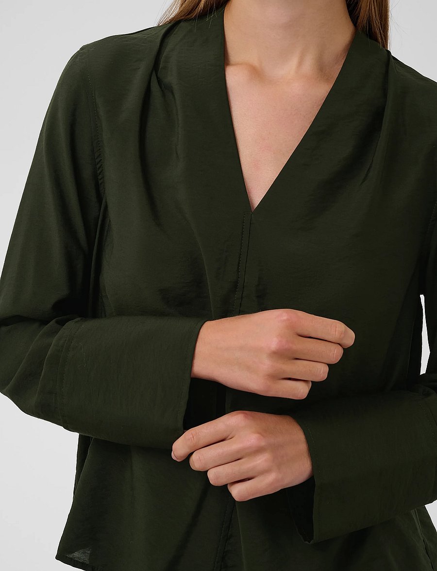 Soaked - SLLeodora Merapi V-neck Blouse - långärmade blusar - rosin - 5