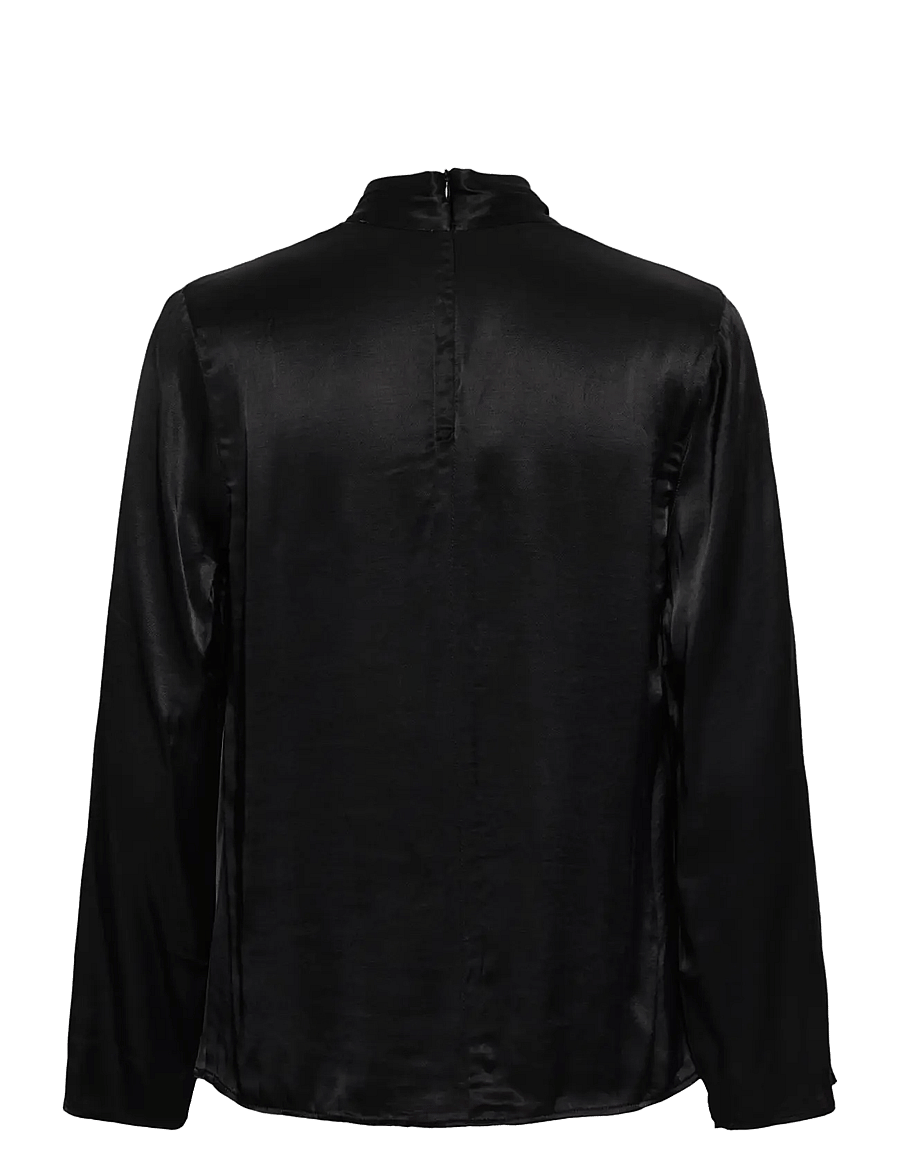 Soaked - SLNadeya Blouse LS - långärmade blusar - black - 2