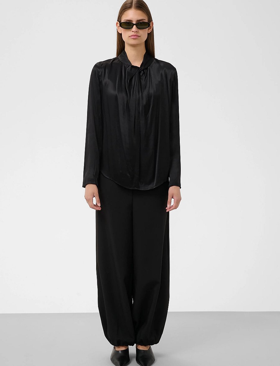 Soaked - SLNadeya Blouse LS - långärmade blusar - black - 3