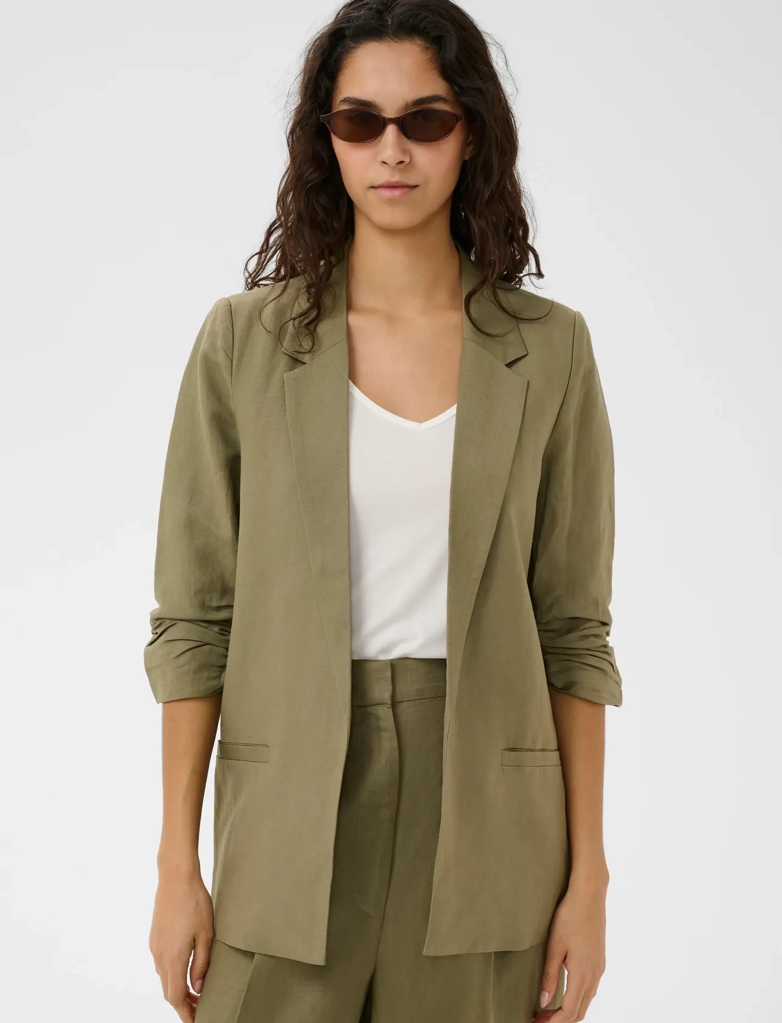 Soaked Slragna Shirley Blazer, XS, Khaki green, Blazere > Enkeltradede Blazere, Dame