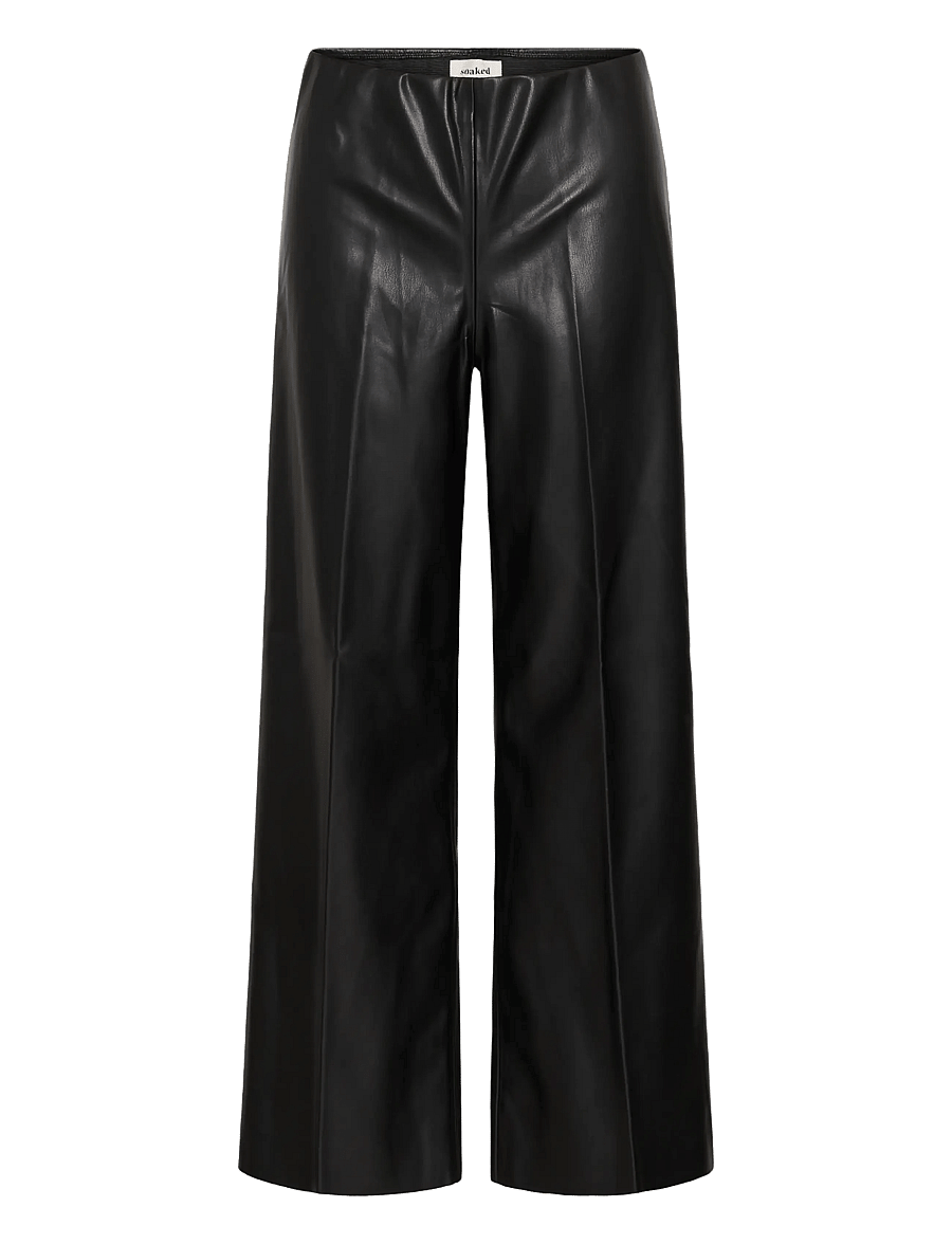 Soaked - SLKaylee Wide Long Pants - skinnbyxor - black - 1