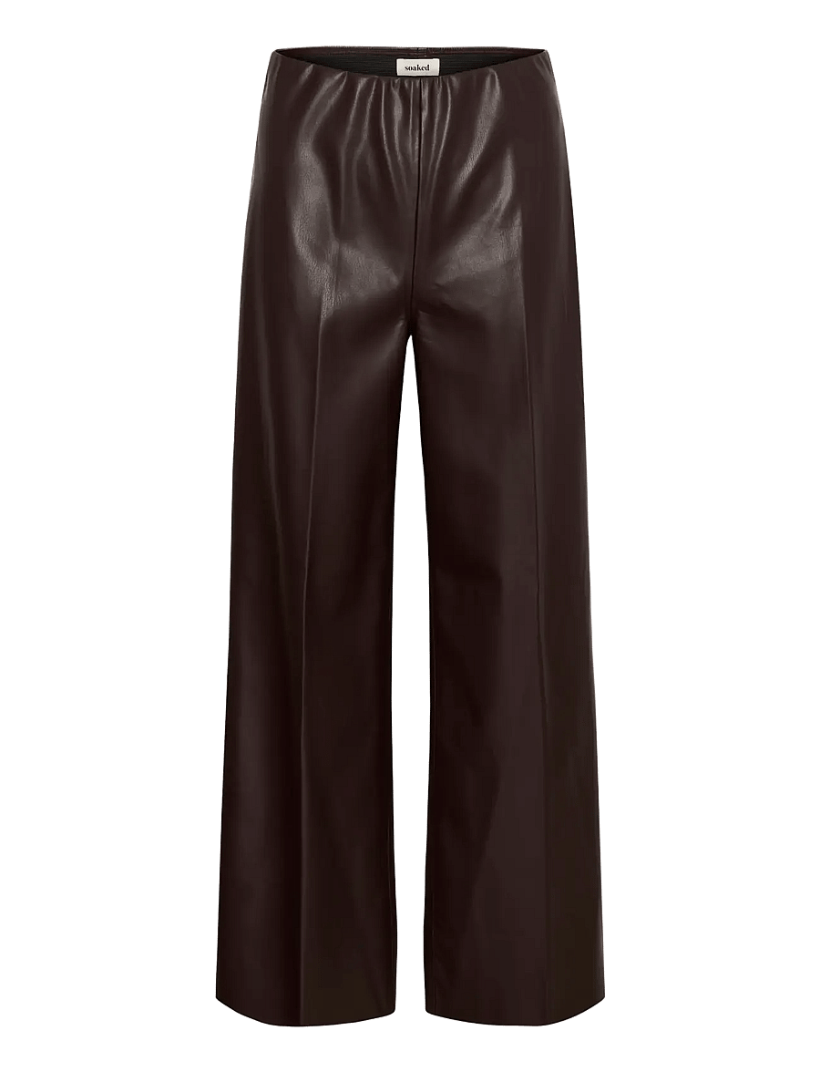 Soaked - SLKaylee Wide Long Pants - lederhosen - chocolate torte - 1