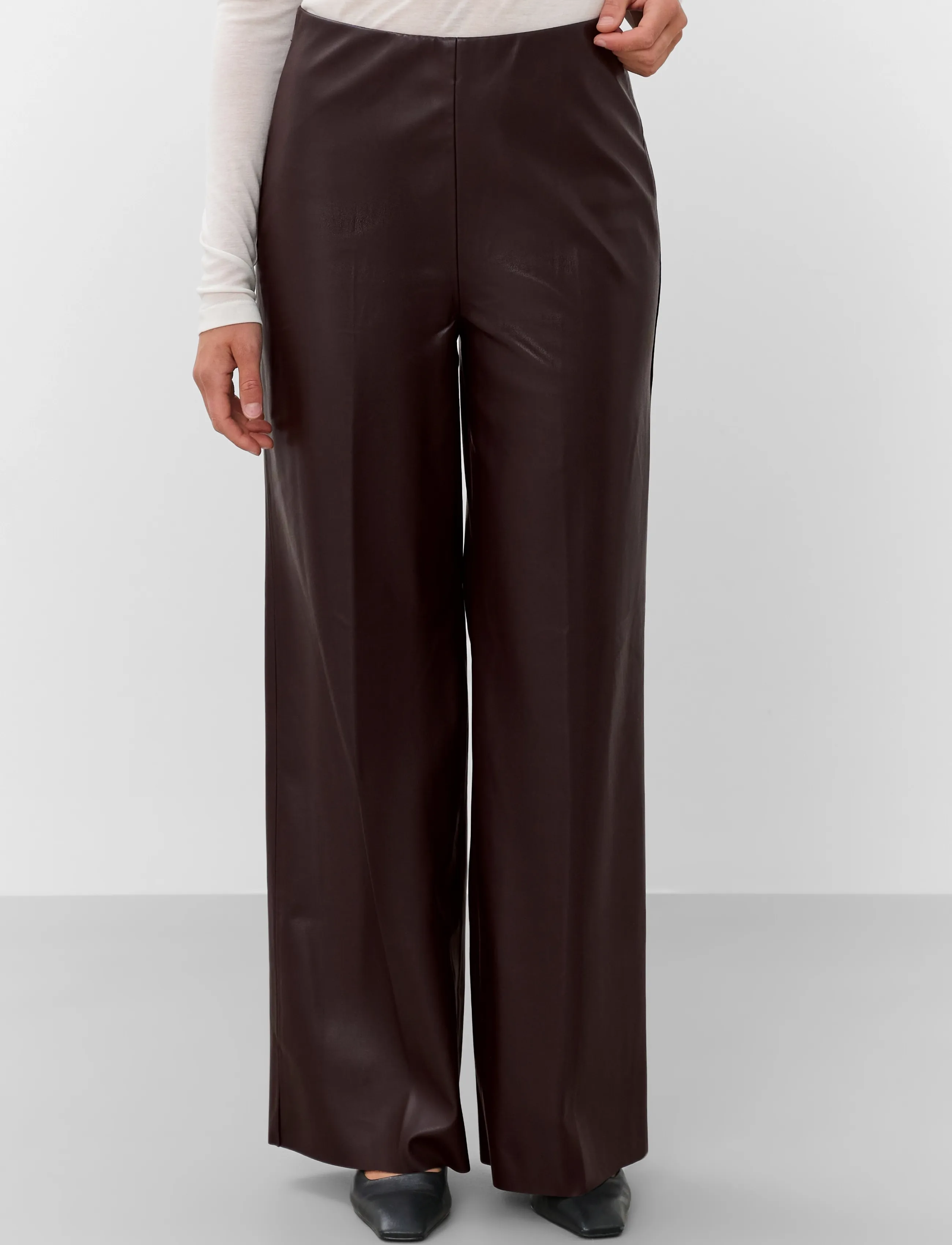 Soaked SLKaylee Wide Long Pants - Skinnbyxor - CHOCOLATE TORTE / brown
