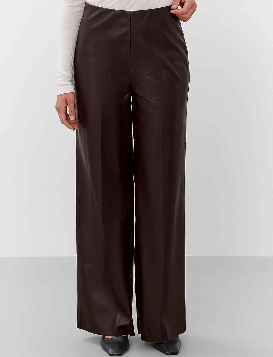 Soaked - SLKaylee Wide Long Pants - lederhosen - chocolate torte - 0