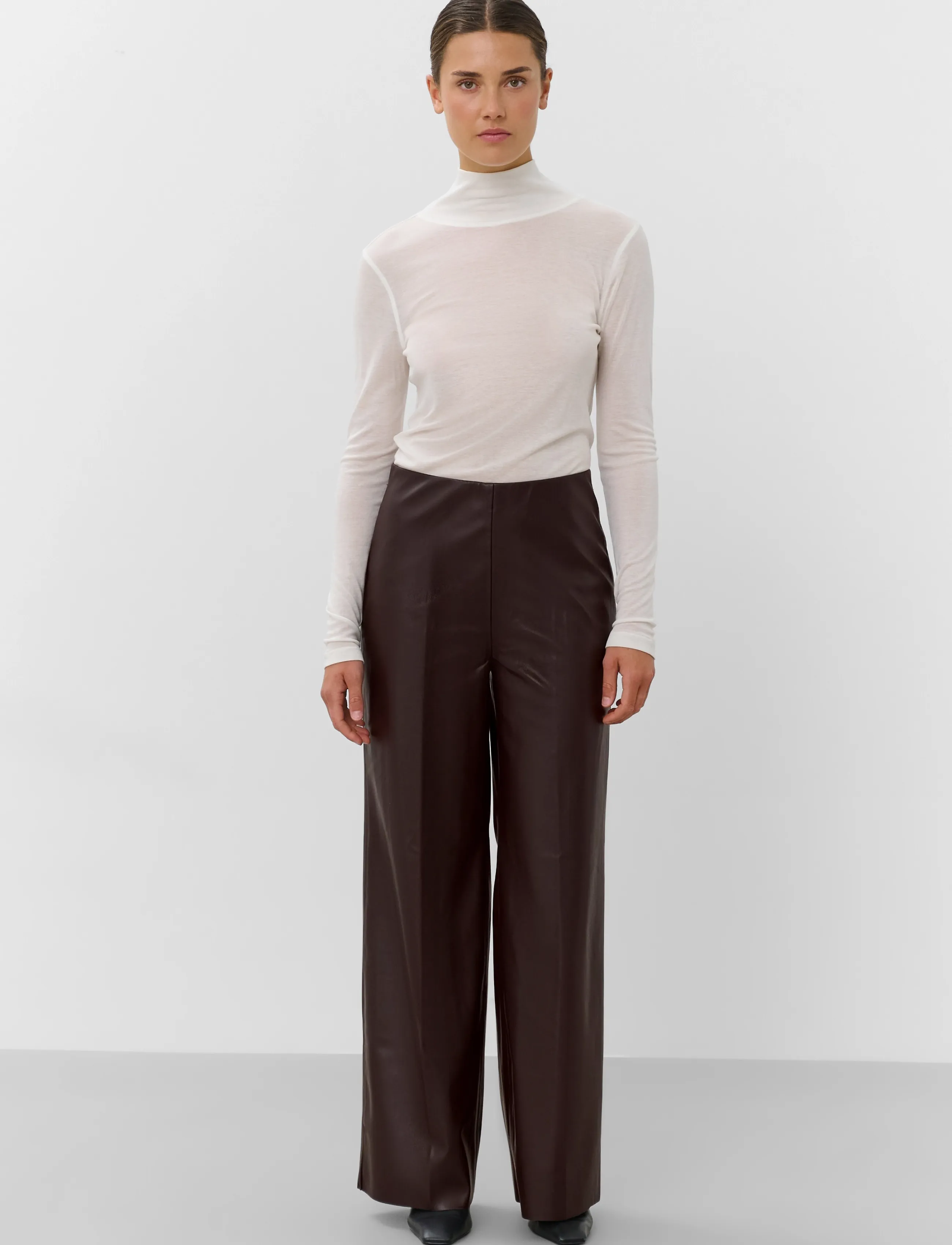 Soaked - SLKaylee Wide Long Pants - festkläder till outletpriser - chocolate torte - 3