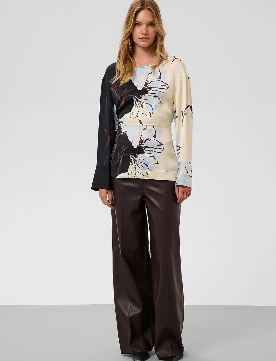 Soaked - SLKaylee Wide Long Pants - lederhosen - chocolate torte - 3