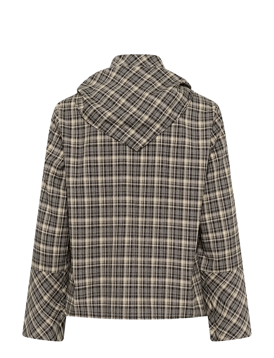 Soaked - SLShiba Blouse - långärmade blusar - black and cream check - 2