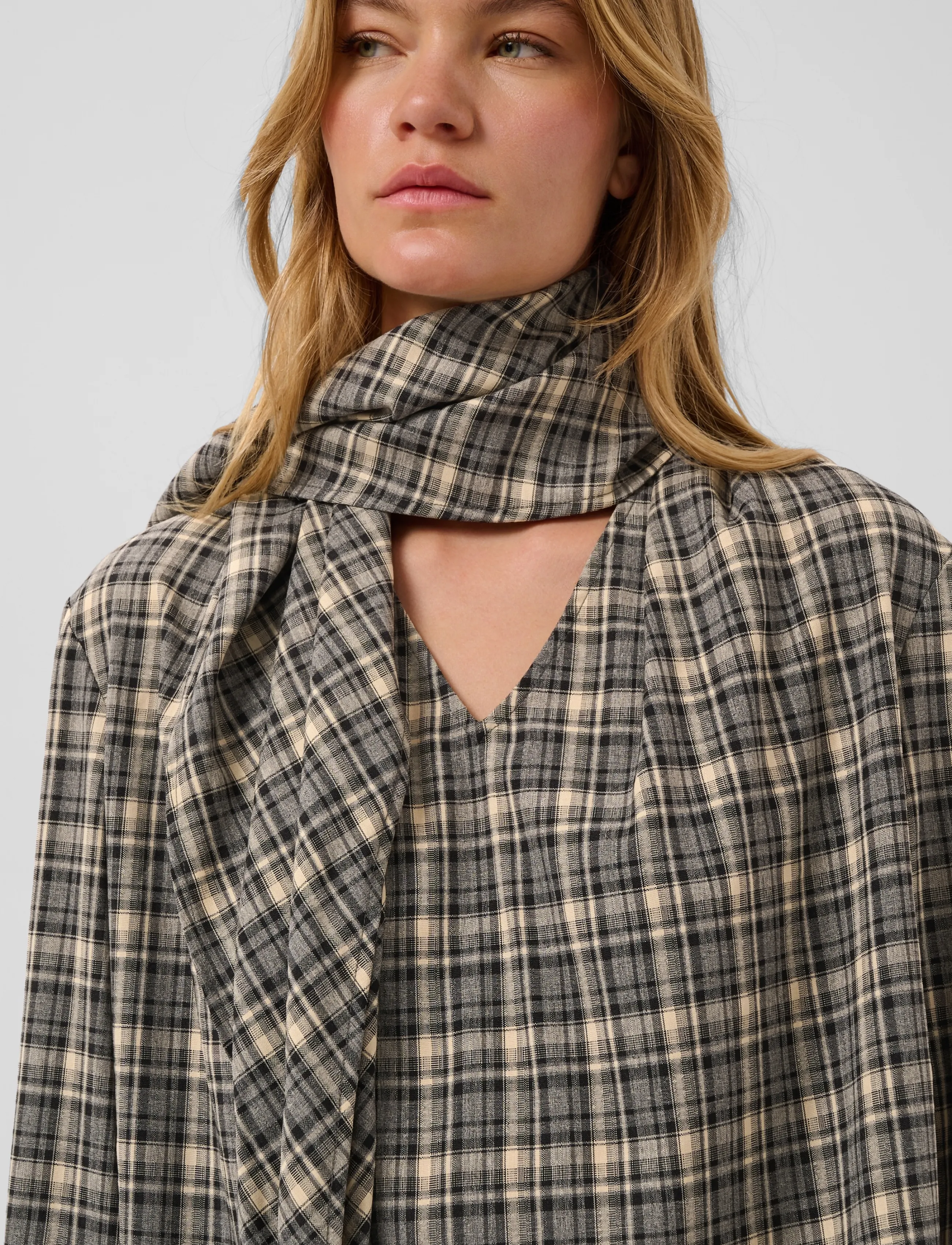 Soaked - SLShiba Blouse - black and cream check - 5