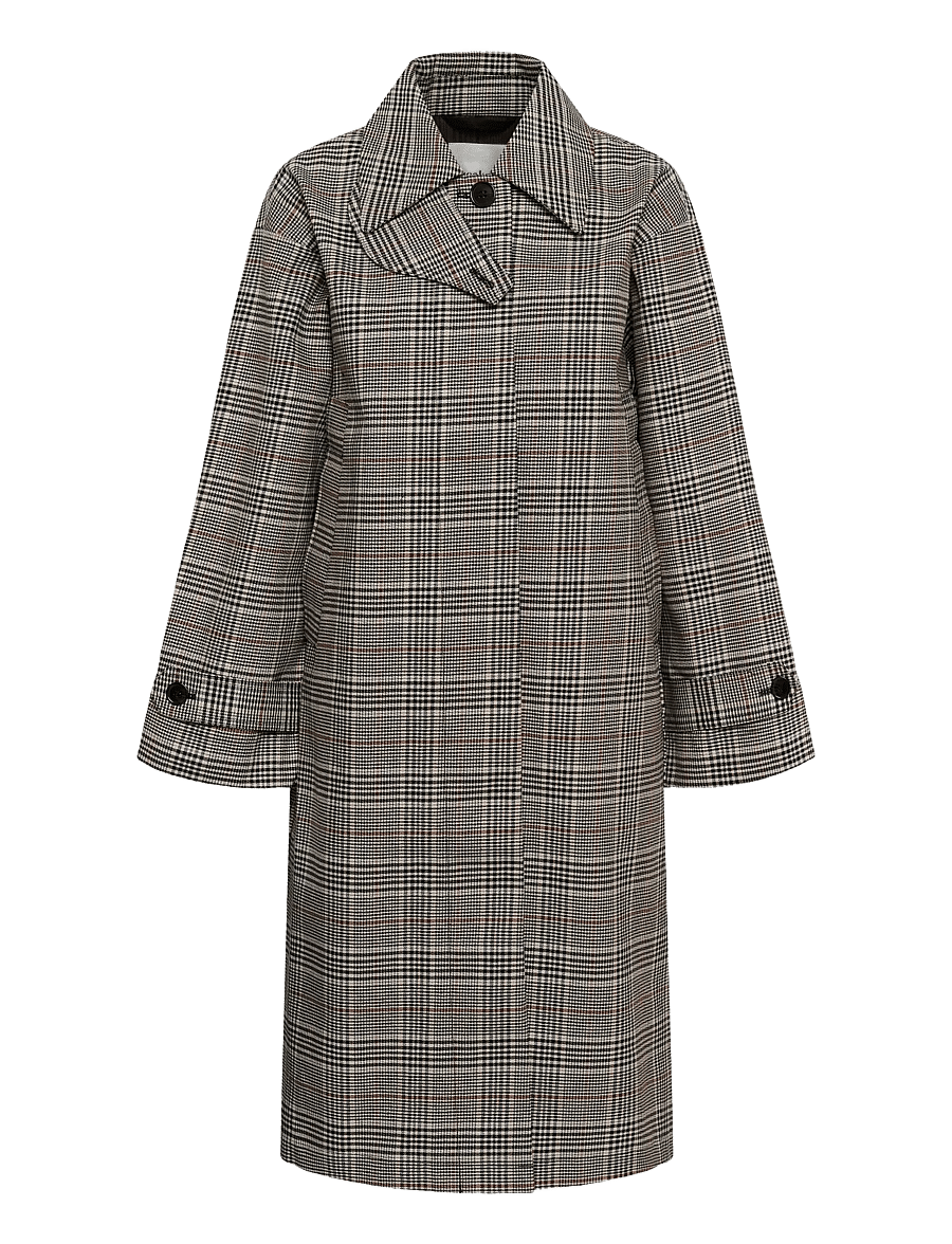 Soaked - SLChecky Cade Coat - trenchcoats - oatmeal check - 1
