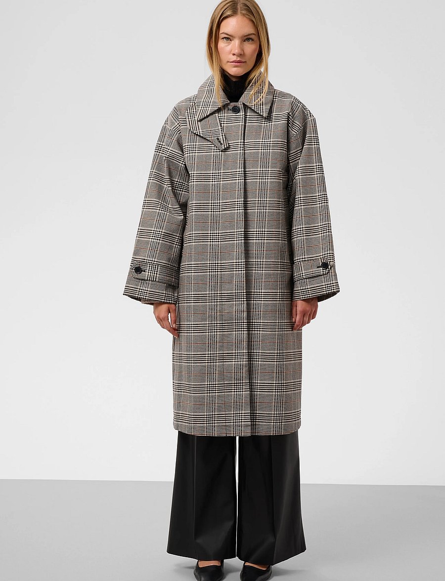 Soaked - SLChecky Cade Coat - trenchcoats - oatmeal check - 0